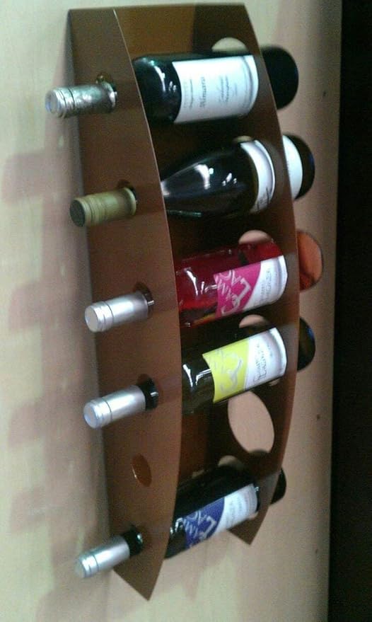 The BestSeller - Boat Shaped Wine Rack/Wall Mounted 6 Bottle Wine Rack - Brown