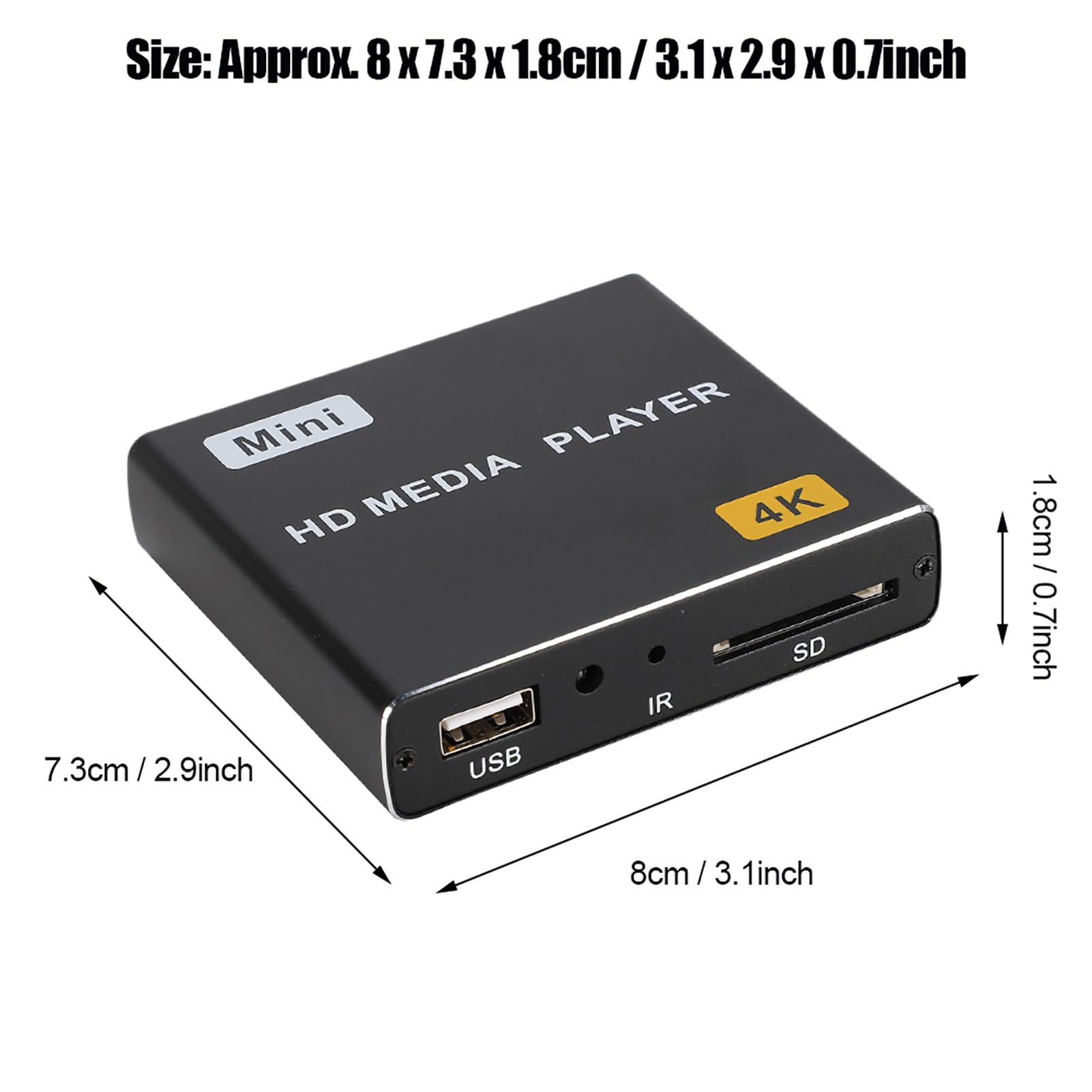 Domary Odtwarzacz Multimedialny 4K H.265 1080P Full HD USB 2.0 SPDIF Domowy