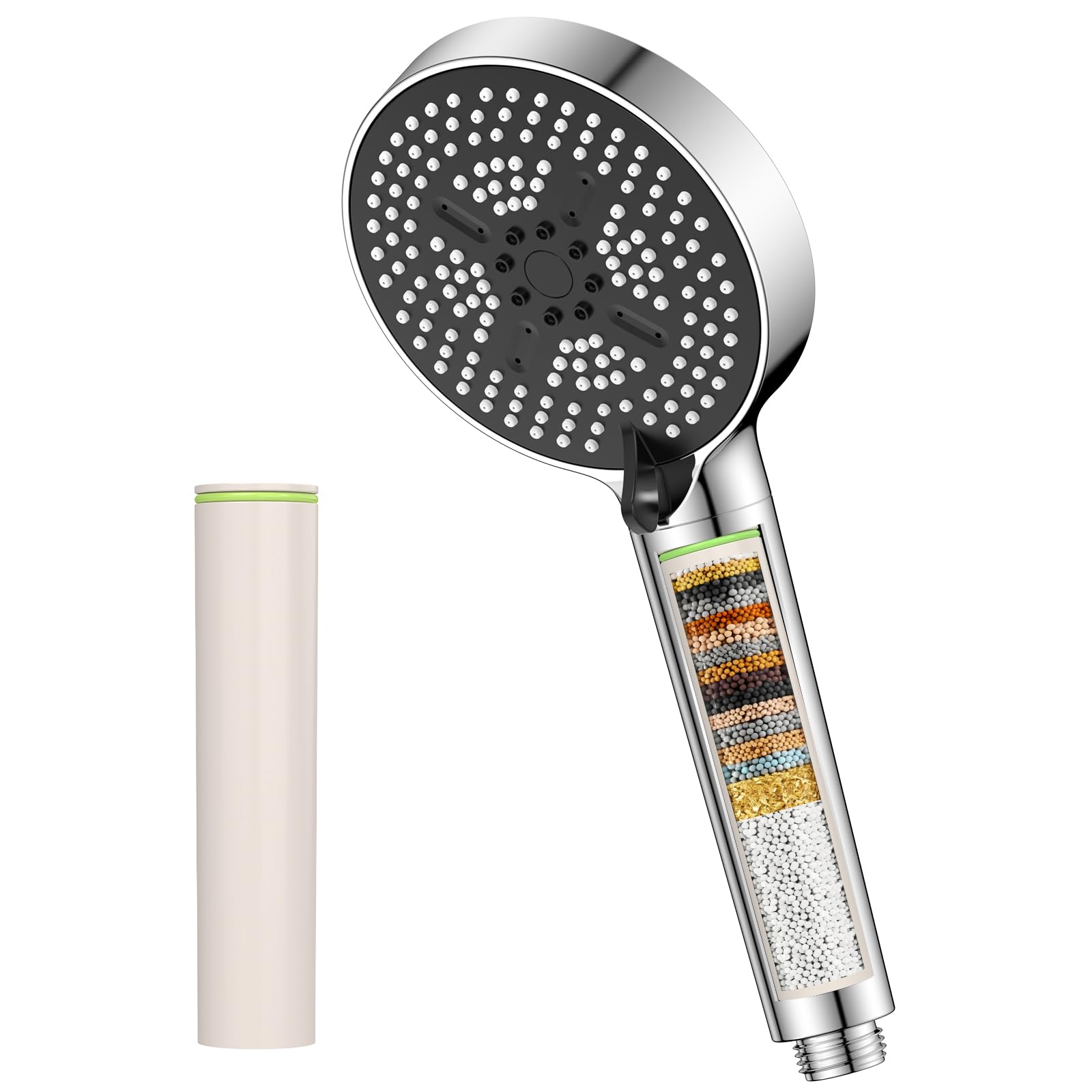 YEAUPE PRO 25 Stage Hard Water Softener Filtered Shower Head, High Pressure 6 Spray Modes, Universal Bath Tap Replacement Shower Set for Low Pressure, Power Shower Filter with KDF for Chlorine Removal