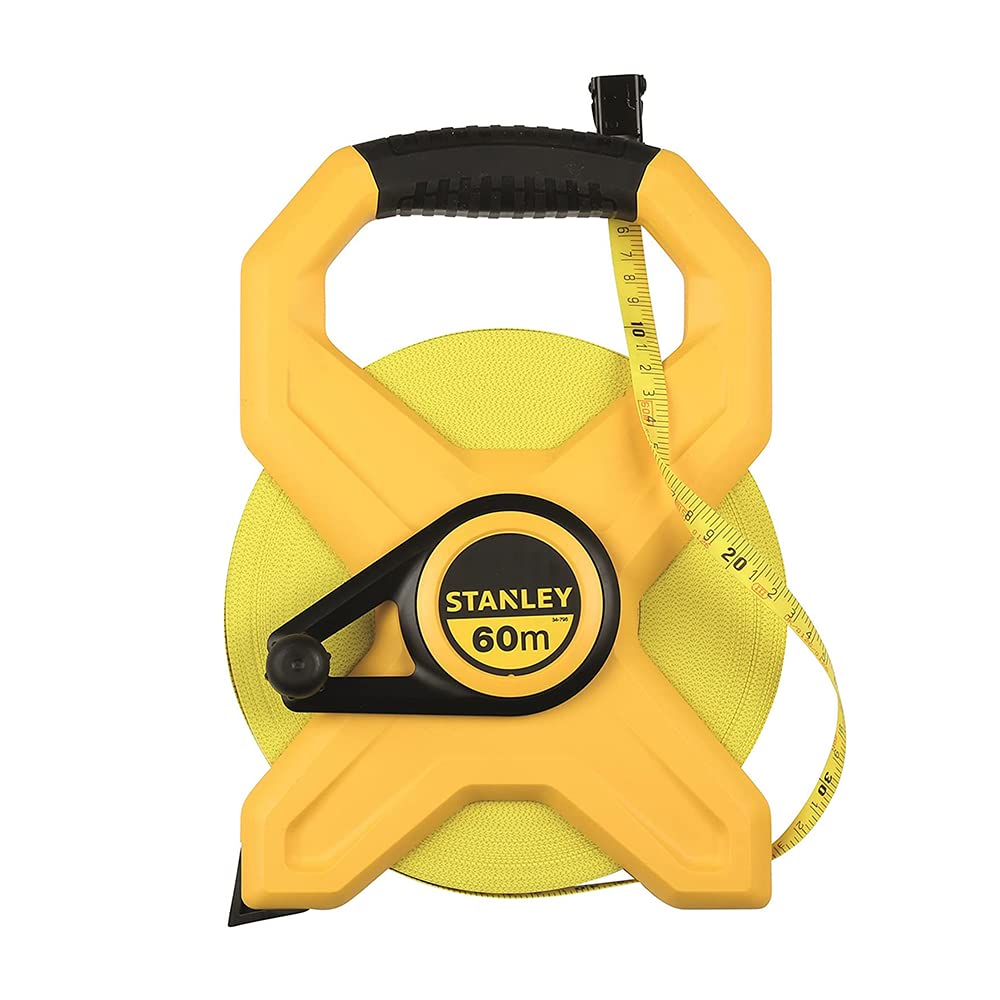 Stanley 2-34-795 Mesure 60 m x 12,7 mm Ruban en fibre de verre & 0-34-296 mètre Ruban 20 m x 12,7 mm en Fibre de Verre 40 Brins - Précision Classe III - Graduation Tous les 2mm