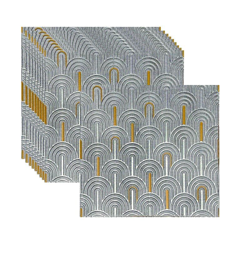 RUDVED 3D Diamond Wallpaper PE Foam self Adhesive Diamond Design Wall Stickers/DIY Wallpaper for Home Hotel Living Room Bedroom Cafe Deco (70 x 70 cm Brown) (Silver Gold)