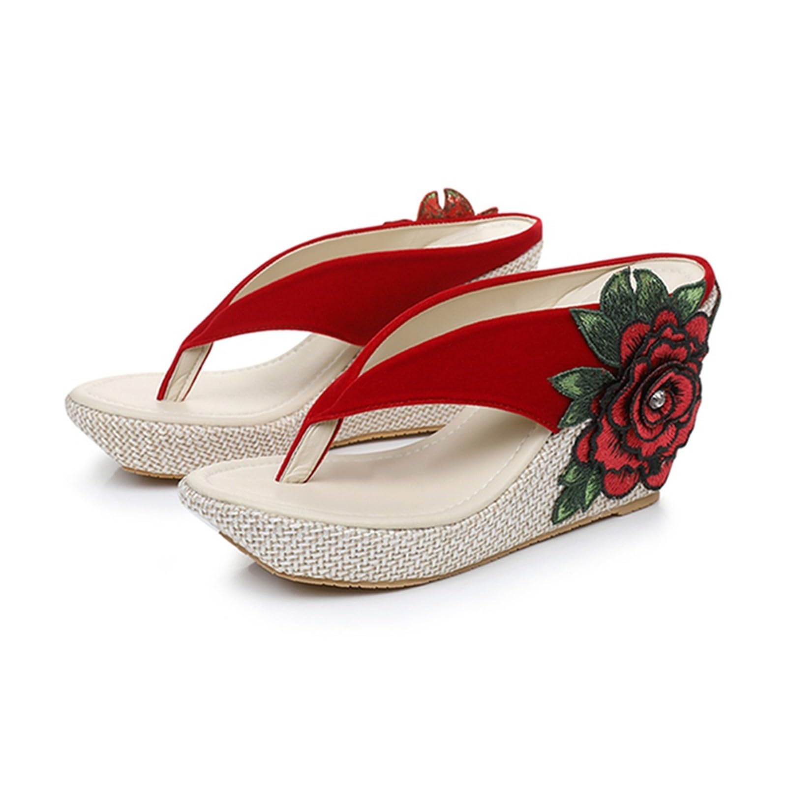 Generico Sandales CompenséEs Confortables LéGèRes AntidéRapantes Semelle Souple Respirantes Chaussures Femme éTé Mode Mules Support Pieds Larges Ville Usage Quotidien