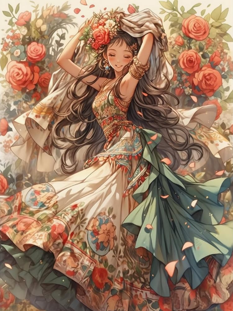 GLTEYACO 5D Diamond Painting Diamond Art Kits DIY Adult Beginner Diamond Crafts Home Wall Decoration Cute Girl 40x50 cm