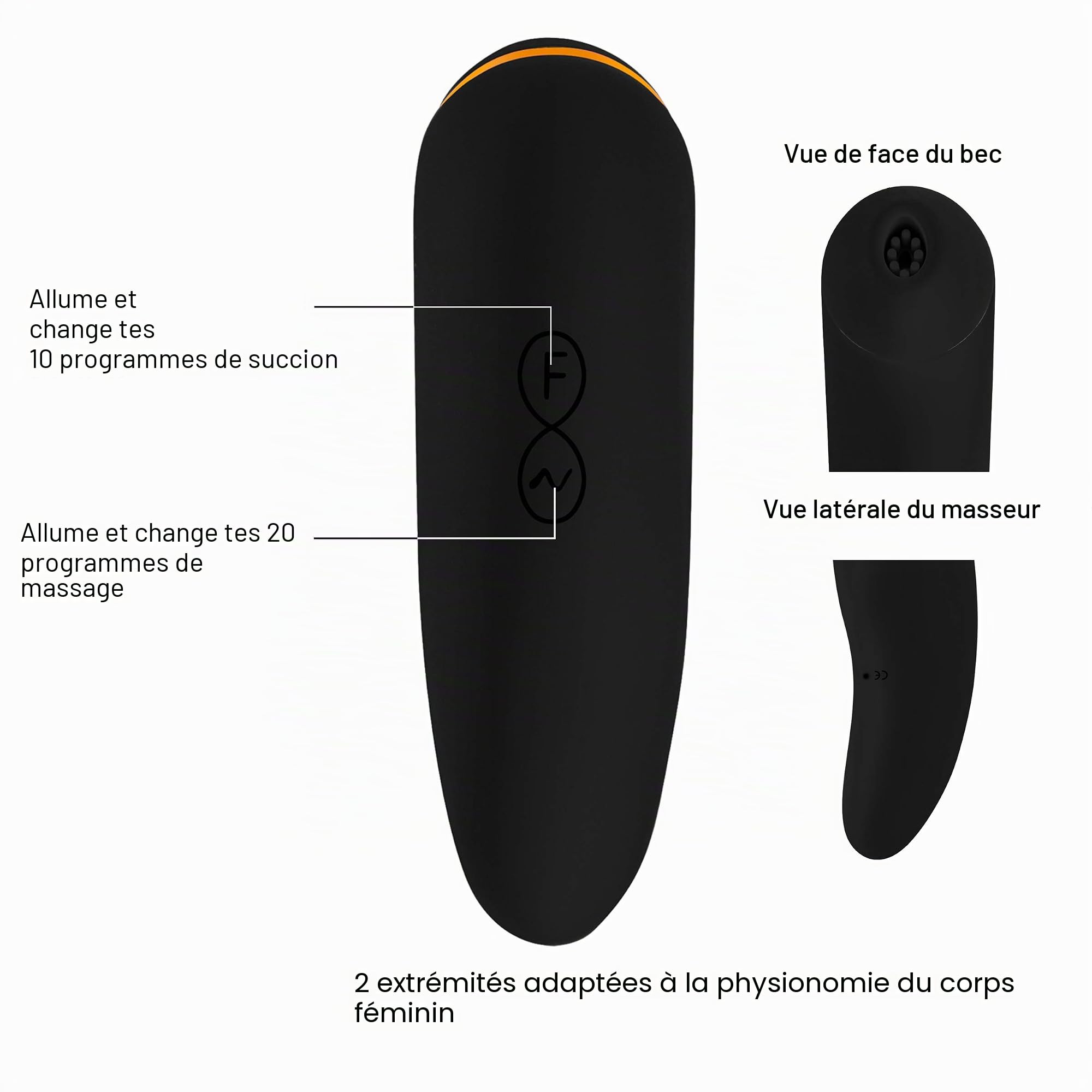 HUGBOX PRO Stimulateur de Clitoris, Stimulateur Clitoridien, Sex Toy Femme, Vibromasseur, Jeux Erotiques, Satisfayer, Dildo, 30 Programmes. Orgasmes Rapides et Multiples