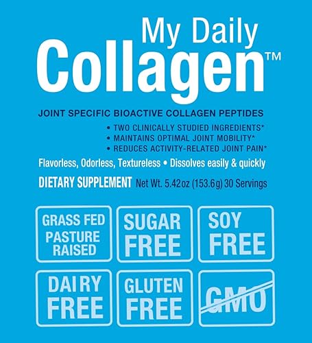 Mi colágeno diario péptidos de colágeno en polvo con vitamina C para apoyo articular dolor articular perfecto para dolor de rodillas dolor de manos