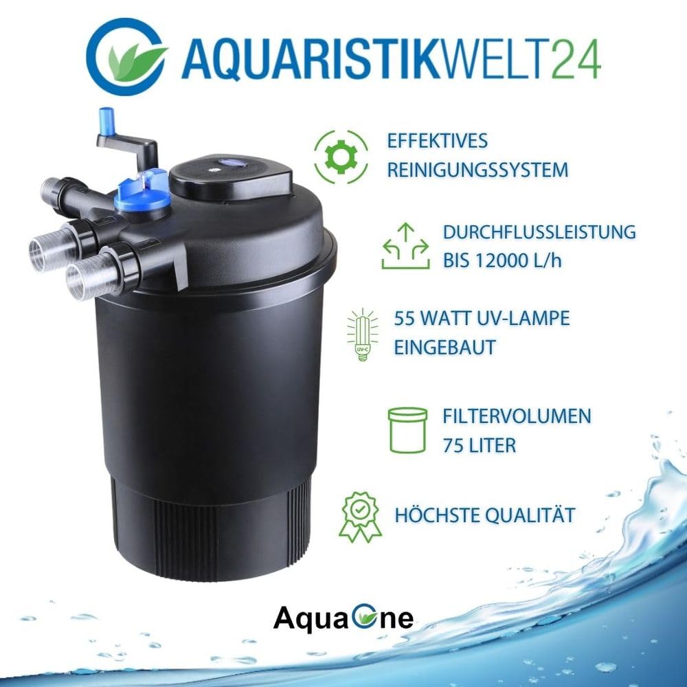 AQUARISTIKWELT24 CPF 30000 Bio Stampa Stagno Filtro 60.000l Filtro Stagno Torrente incl.55 Watt Uvc chiarificatore