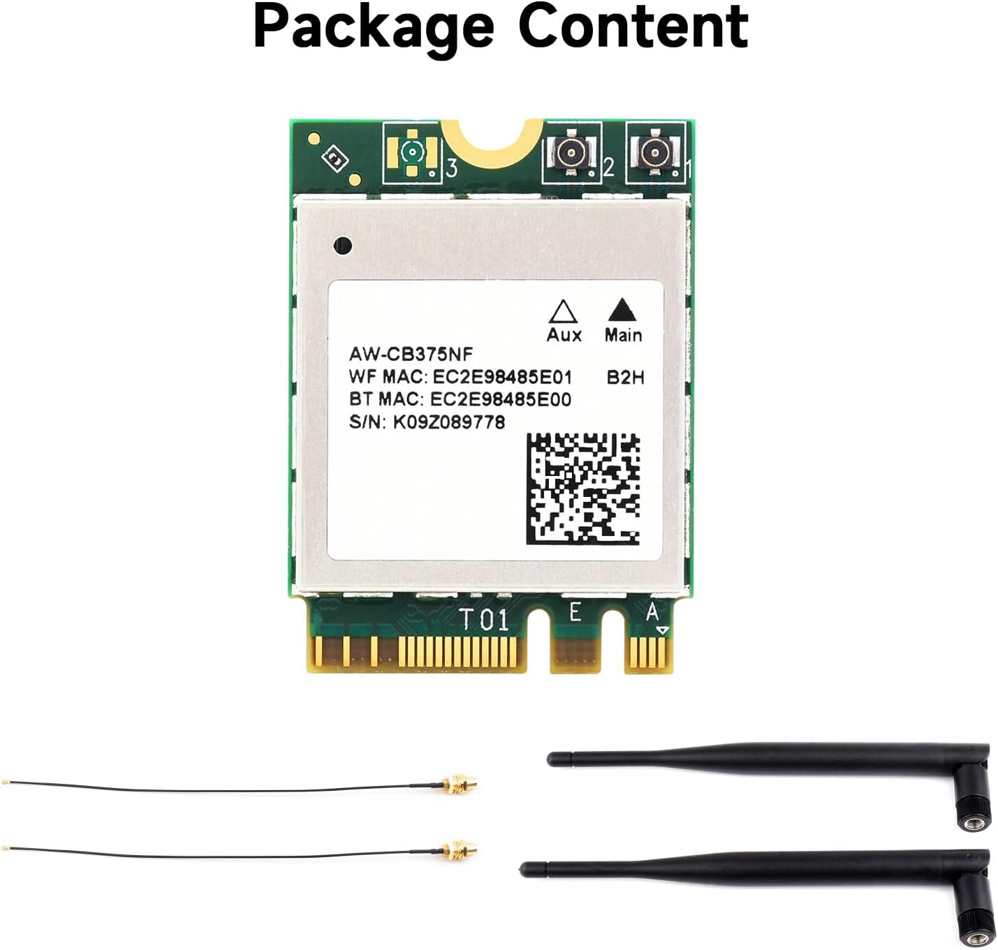 Package content of Waveshare AW-CB375NF