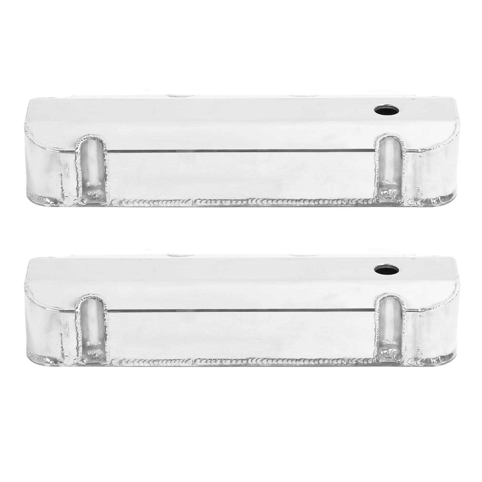 Dioche Tapas de Válvulas de Aleación de Aluminio Fabricadas en Plata Pulida E41363P para Motores V8 429-460 de 1968 en Adelante - Diseño Alto con Orificio de Ventilación de ID de -/4 pulg.
