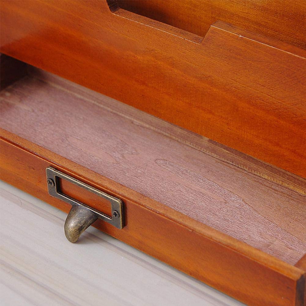 Porte-Lettres Porte-courriers Casier Bureau en Bois Range-Documents Trieur Support Dossier Porte-Revue avec Rangement Tiroir pour Bureau Maison