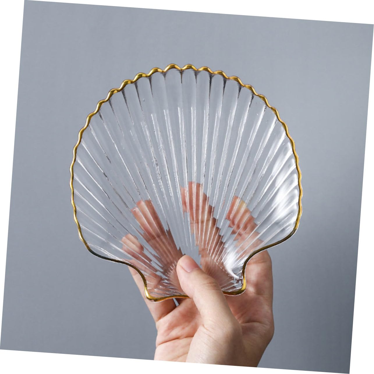 BEBEMOKO 1pc Shell Glass Dish Appetizer Plate White Stand White Dishes Ocean Themed Mini Dessert Dish Salad Plate Fruit Candy Jewelry Display Tray Jewelry Storage Dish Appetizer Dish Trays