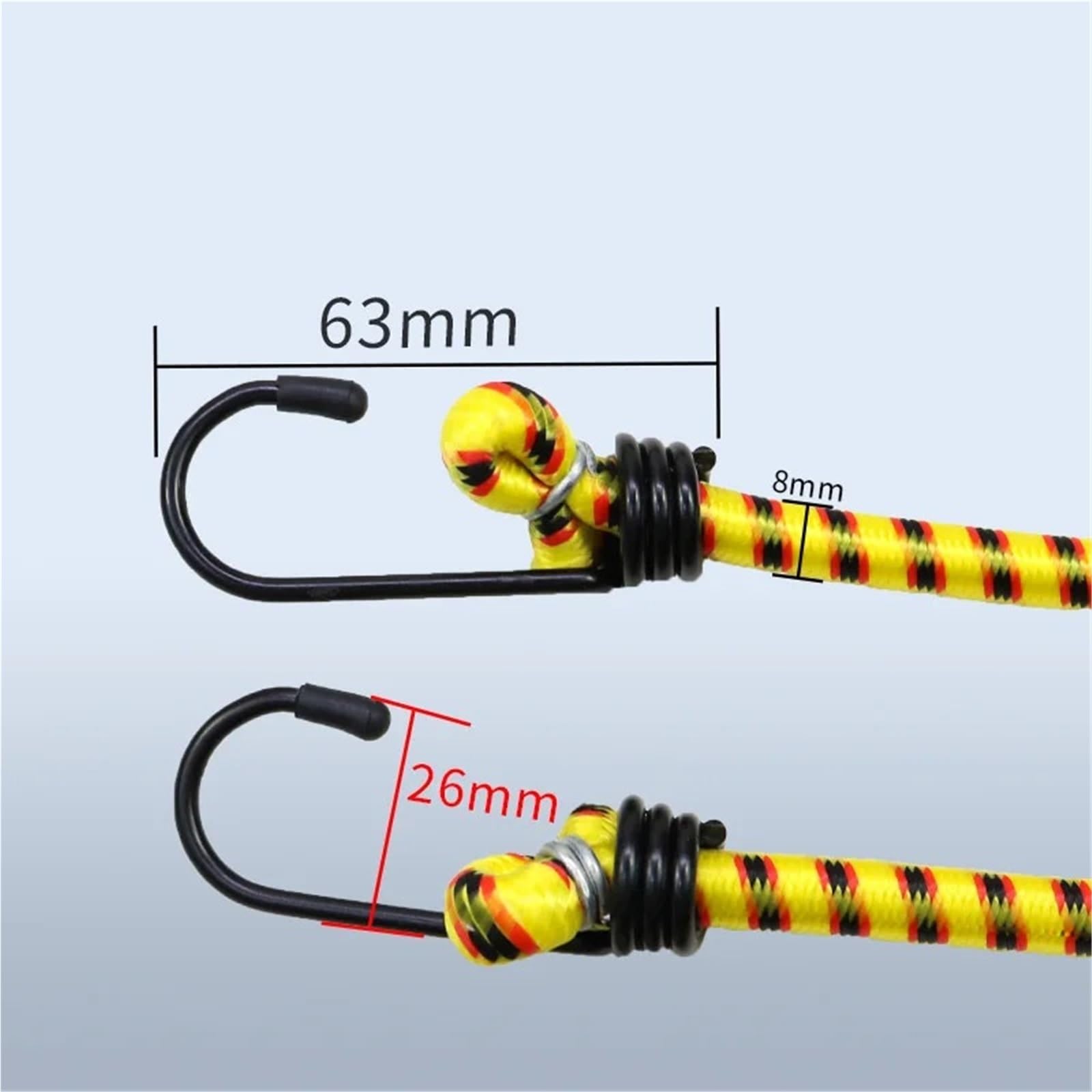 Elastyczny 3-częściowy zestaw linek do bungee z haczykami | Multicolor 60/100 cm 3 szt. Kemping, rowery, samochody: Elastyczne paski z haczykami do mocowania bagażu(Blue,60cm)