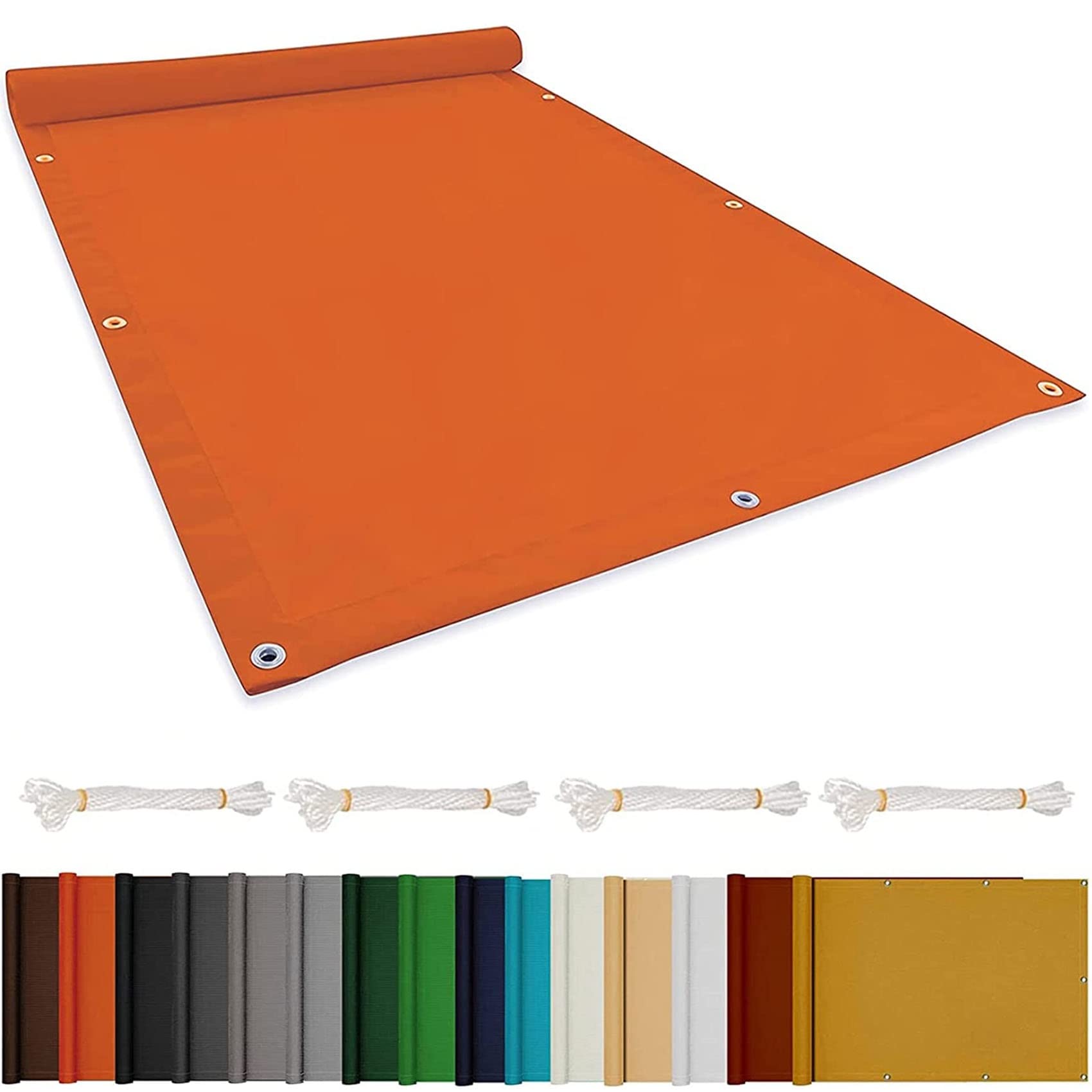 Voile d'ombrage rectangulaire 3x3m crème et orange pour terrasse et camping