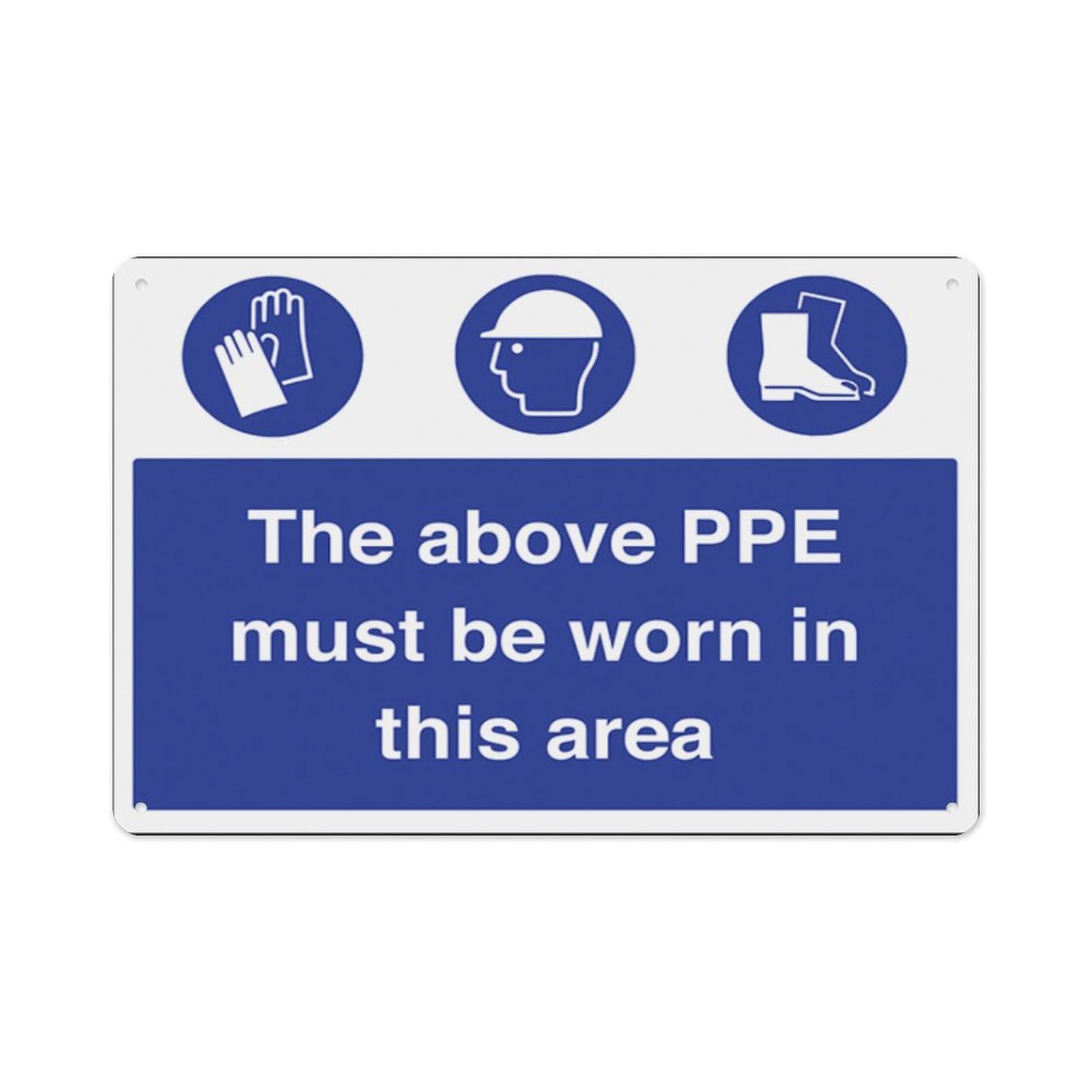peiyeety The Above Ppe Must Be Worn Aluminum Tin Warning Signs For Home Outdoor Garden 12X16 Inches