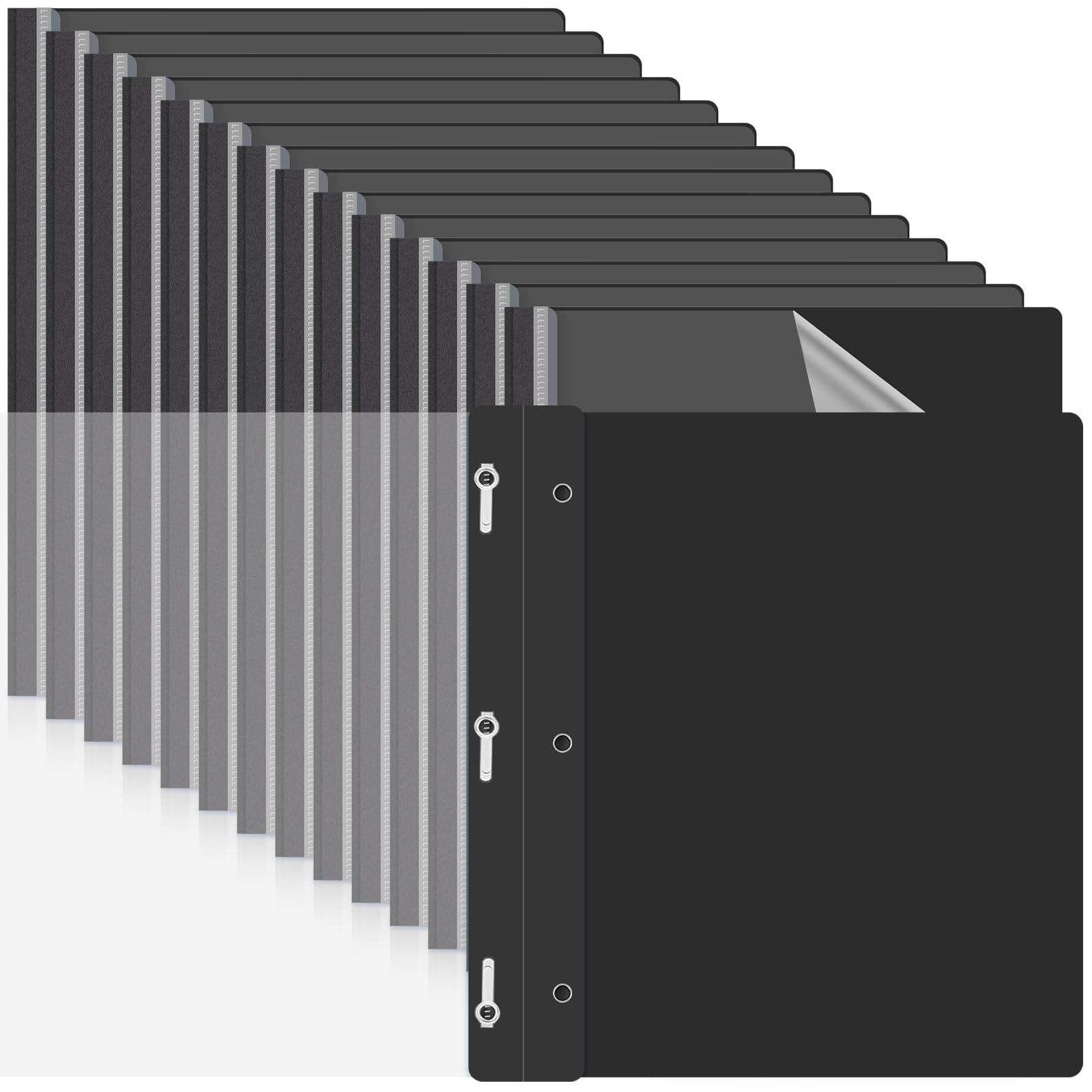 Teling 150 Pcs Plastic Report Covers with 3 Prong Clear Front Resume Folder Business Report Covers Bulk Presentation Folders Clear Front Report