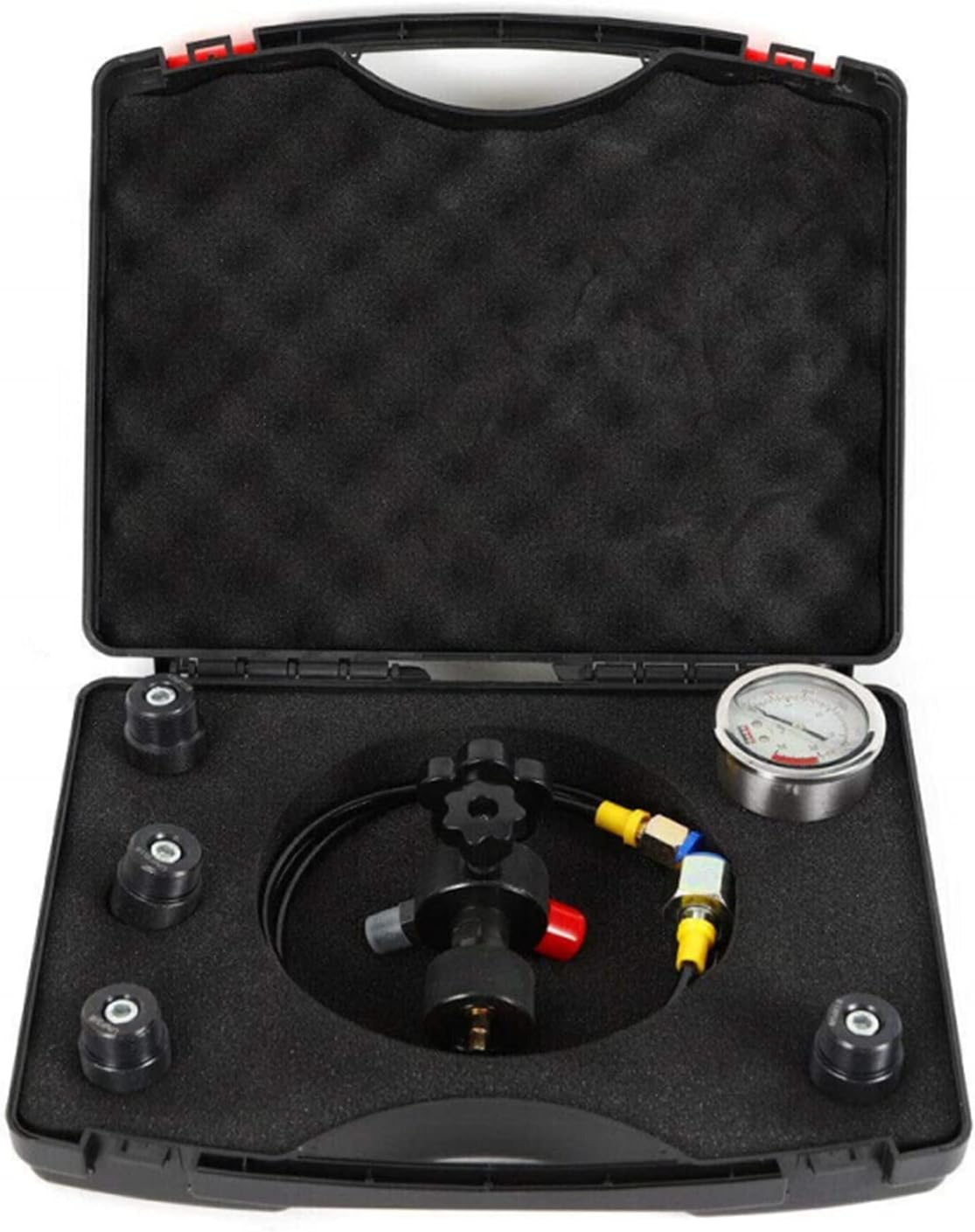 Hydraulic Nitrogen Accumulator Gas Charging System Pressure Test Kit 250bar 3600PSI Inflatable Tool Fill Gas Valve Hose Assembly Set with Case (250bar)