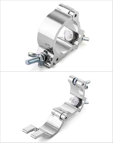 Miniatura 5 de QWORK Abrazadera de luz de escenario, paquete de 20 abrazaderas de iluminación de aleación de aluminio de alta resistencia de 2 pulgadas, capacidad