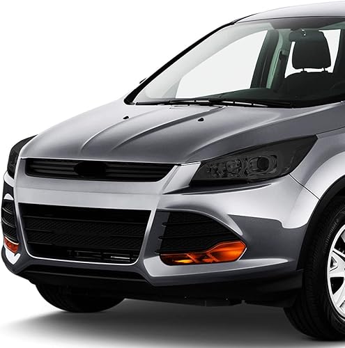 Miniatura 6 de DNA MOTORING Par de faros delanteros 3D LED con proyector compatible con Ford Escape 2013-2016, ahumadotransparente, HL-3D-FESC13-SM-CL1