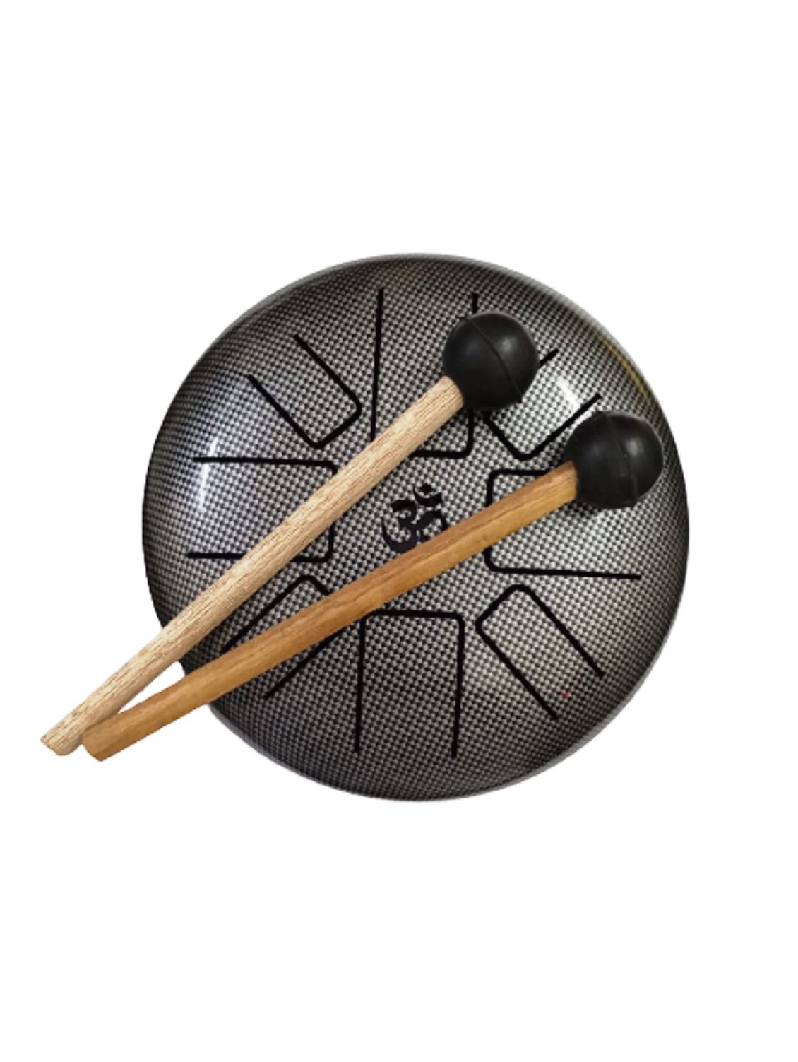 numeroastro Happy Drum Pan | Tongue Drum Pan for Sound Healing (Black & White) (6.5 Inches) (1 Pc)