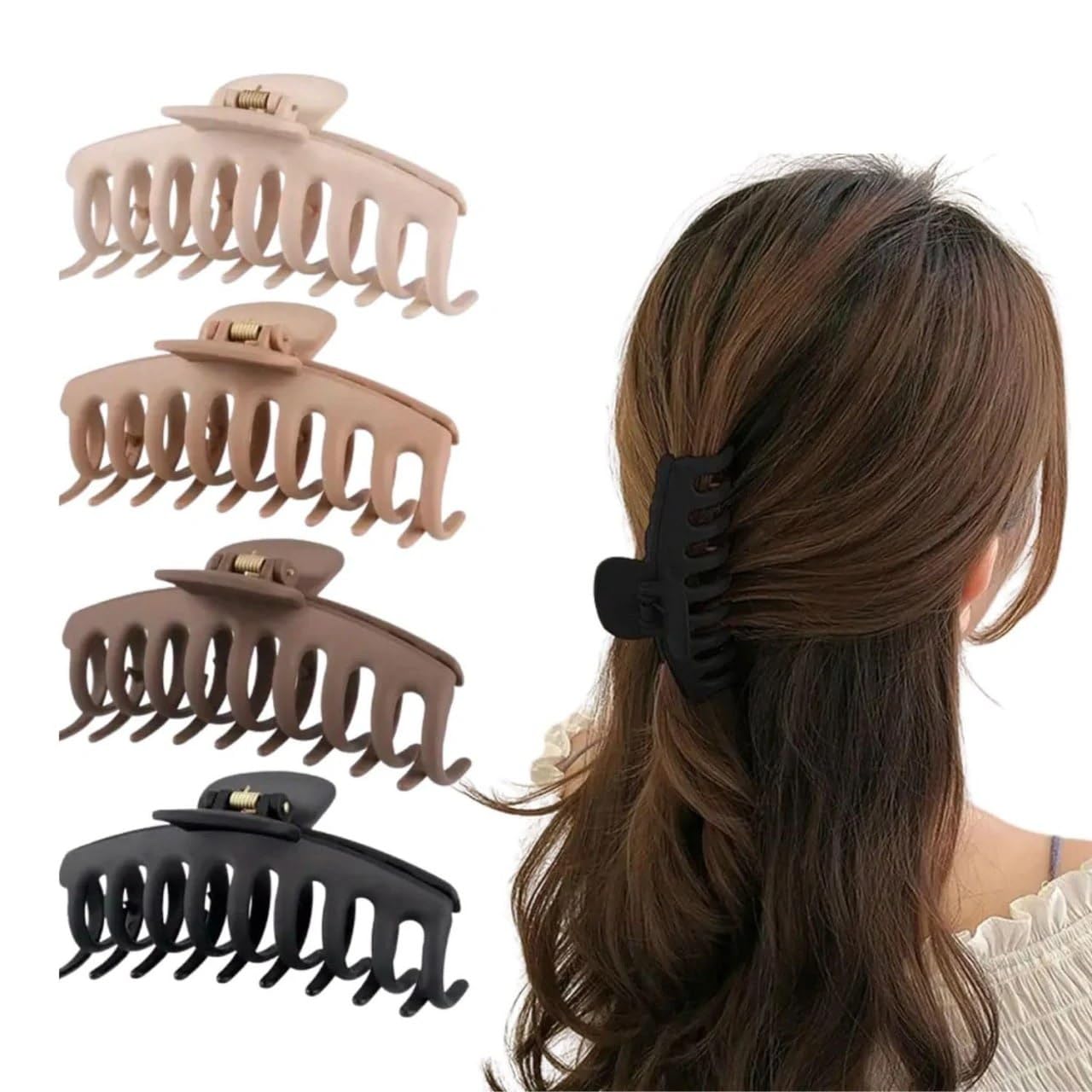 DERIKO 4 PCS Round Hair Clutcher Clips for Women – Strong Hold Matte Finish Acrylic Hair Claw Clip for Thick & Thin Hair, ... - Review, Price and Buying Guide