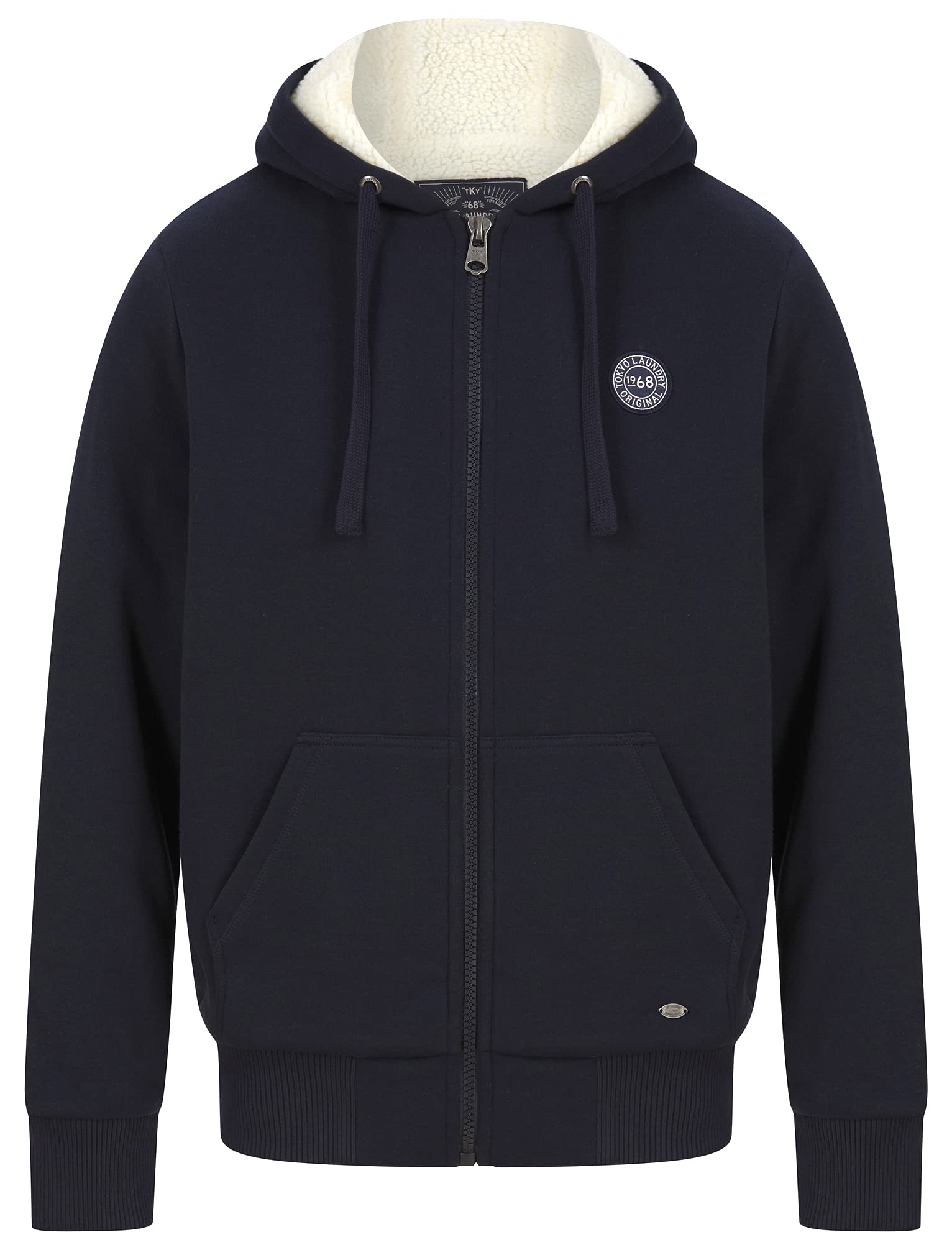 Tokyo Laundry Men's Sky Captain Navy Billsburg Zip Through Fleece Lined Hooded Top