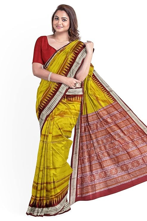 Image of Handmade Pure Bomkai Silk Saree Khandua Natural Silk Ikkat Saree For Women /Ethnic Wear /Traditonal Saree /Handloom Saree With Regular Fit Blouse Piece