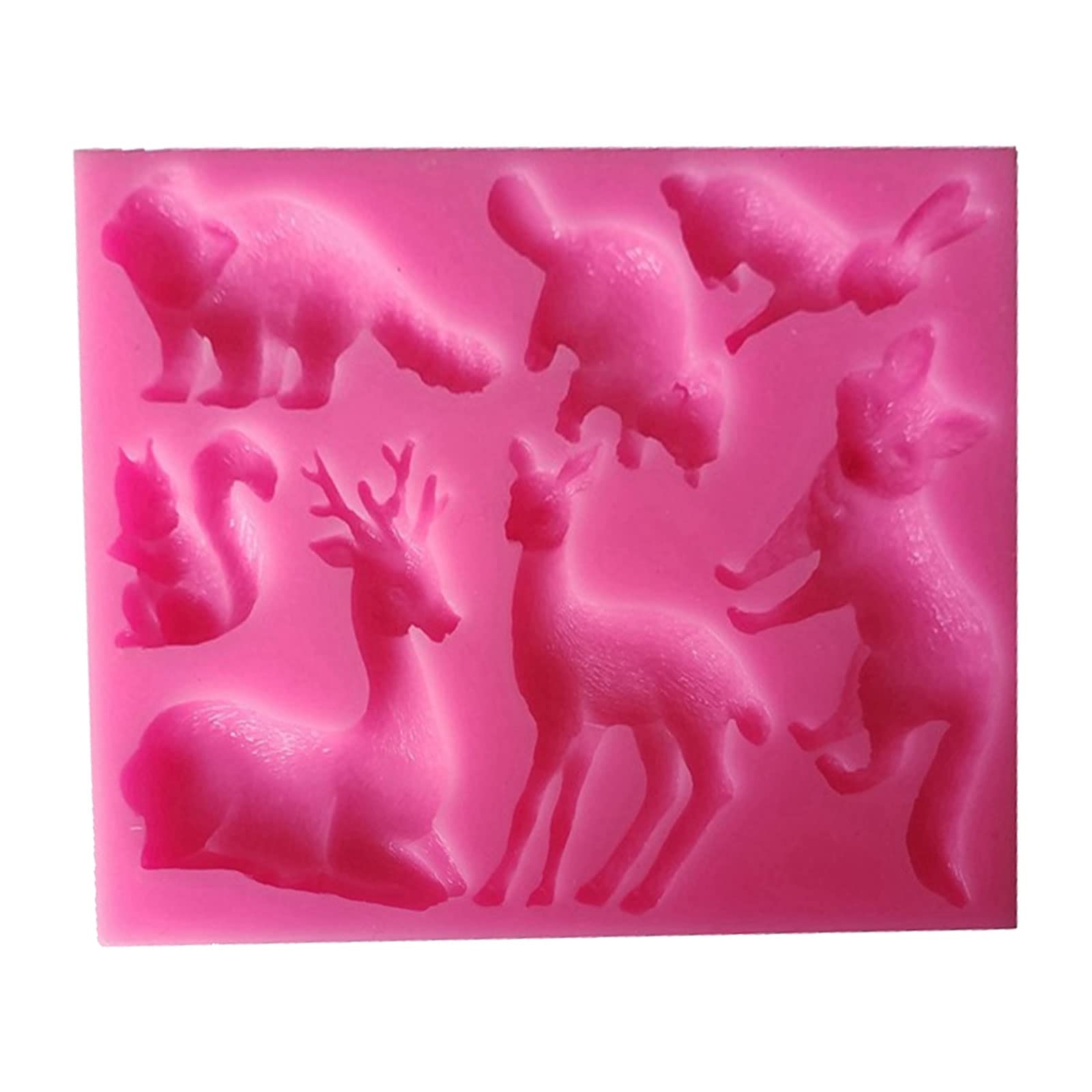 Tsophreniq Multicolor Silicone Fondant Mold Cake Mold Forest Animals Deer Shape Sugar Craft Resin Christmas