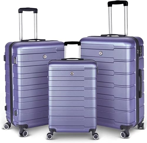 Legendstone Expandable Luggage Suitcase 3 Piece Sets with TSA Lock Lightweight ABS+PC Hardside Carry-on luggage with Spinner Wheels