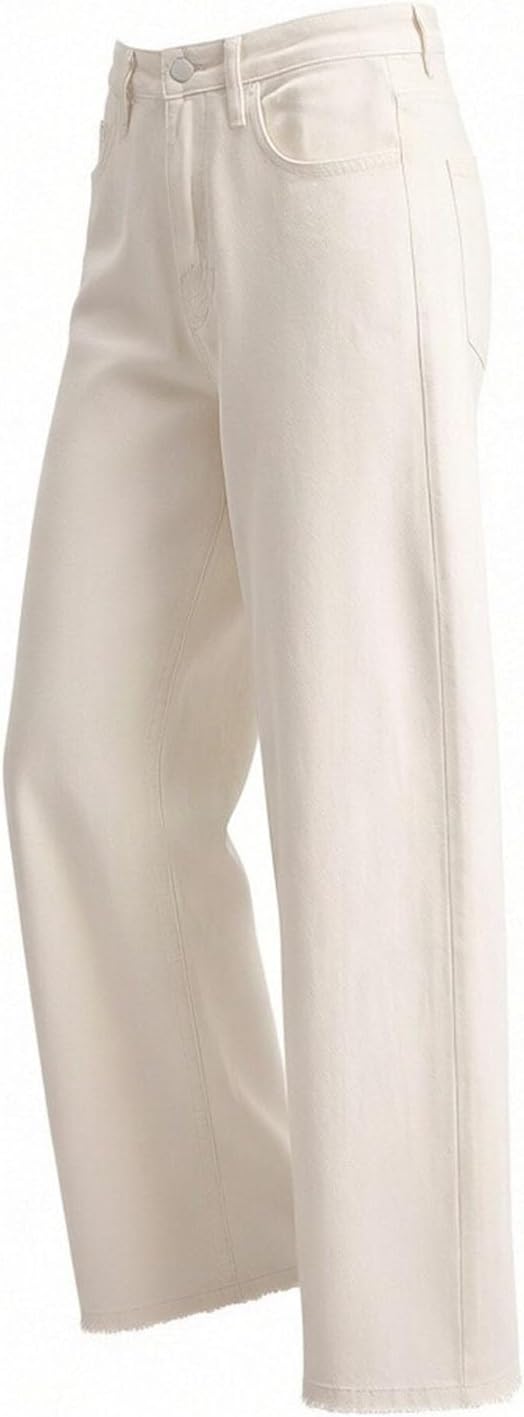 Fashion Solid Pocket Pants Cargo Style Denim Jeans with Pockets, Comfort Straight Leg Everyday Bottoms for Women