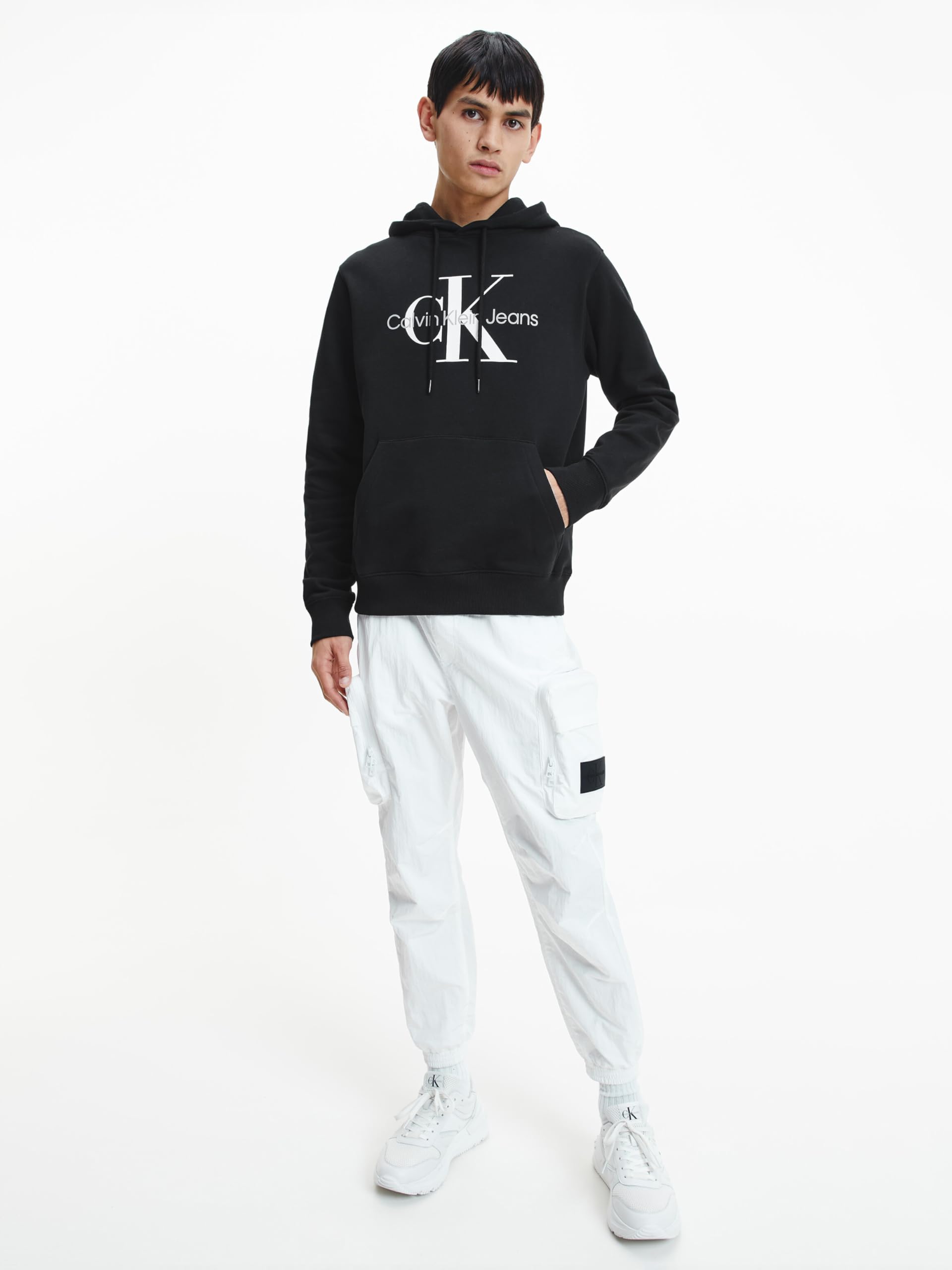 Calvin Klein Jeans Core Monologo Hoodie J30j320934 Felpe con Cappuccio Uomo (Pacco da 1)
