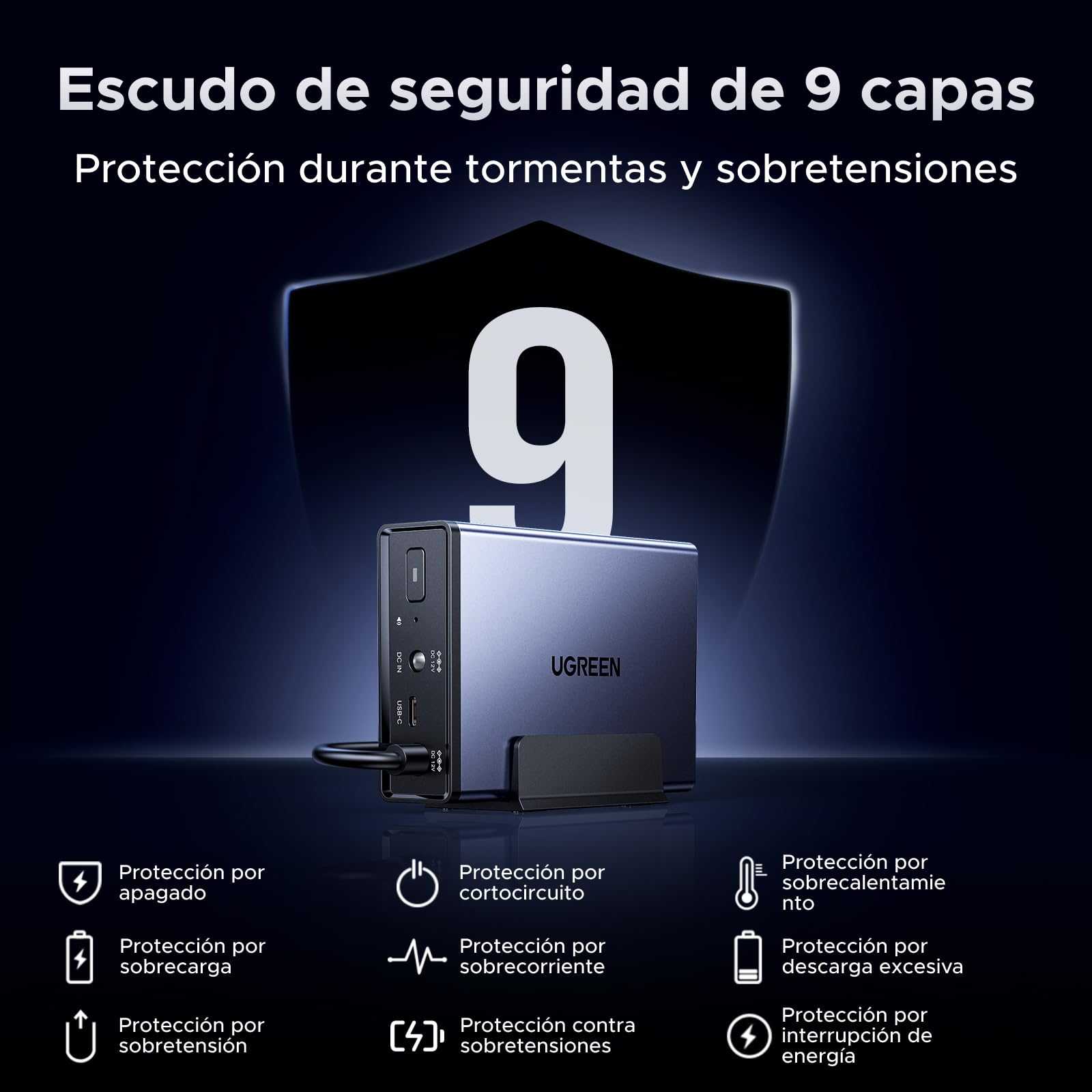 UGREEN NAS UPS US2000, Batería 6000 mAh y Protección contra Sobretensiones