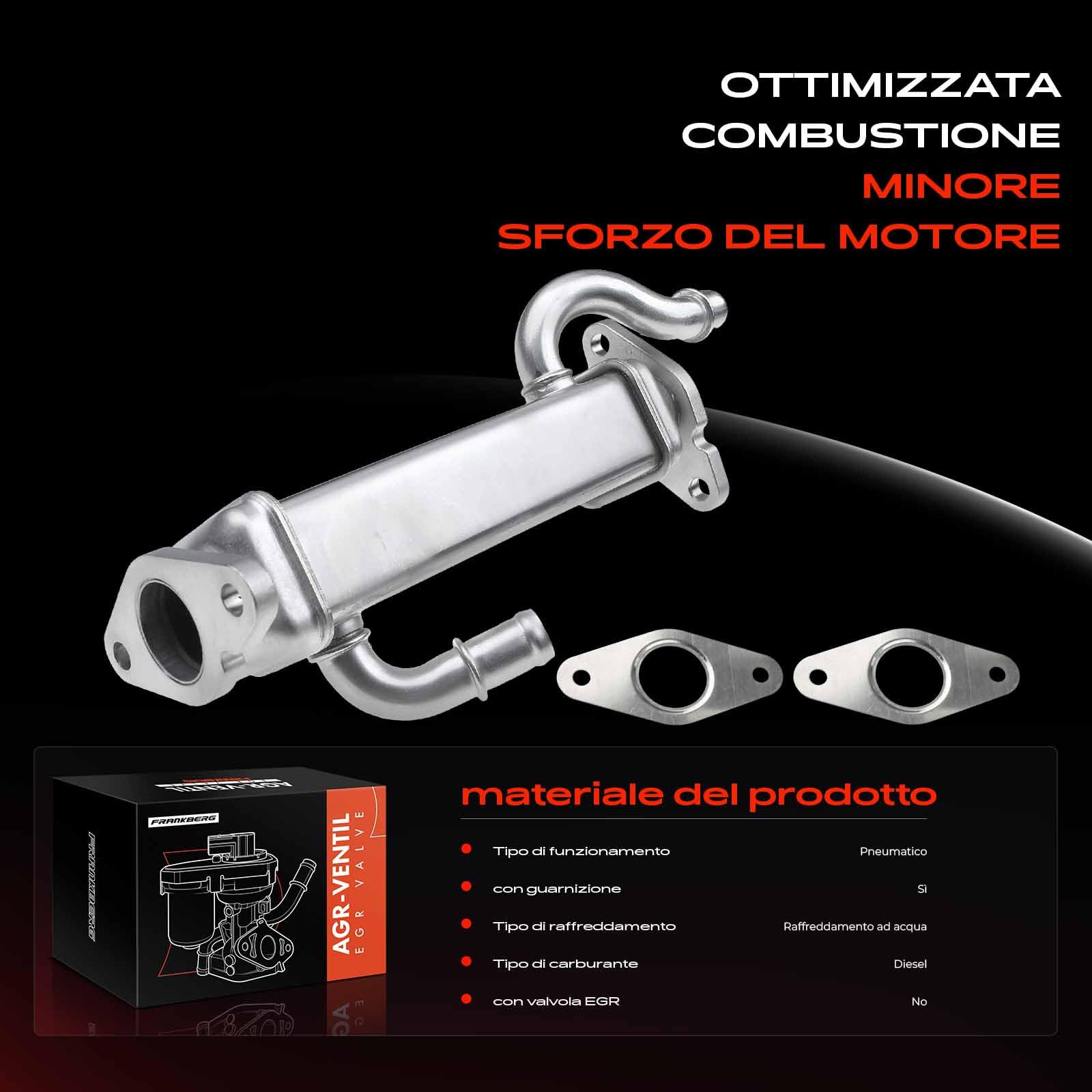 Frankberg Valvola EGR Valvola di ricircolo dei gas di scarico 5801365304 | Compatibile con: Ducato Van 250, Ducato pianale/telaio 250, Ducato Bus 250