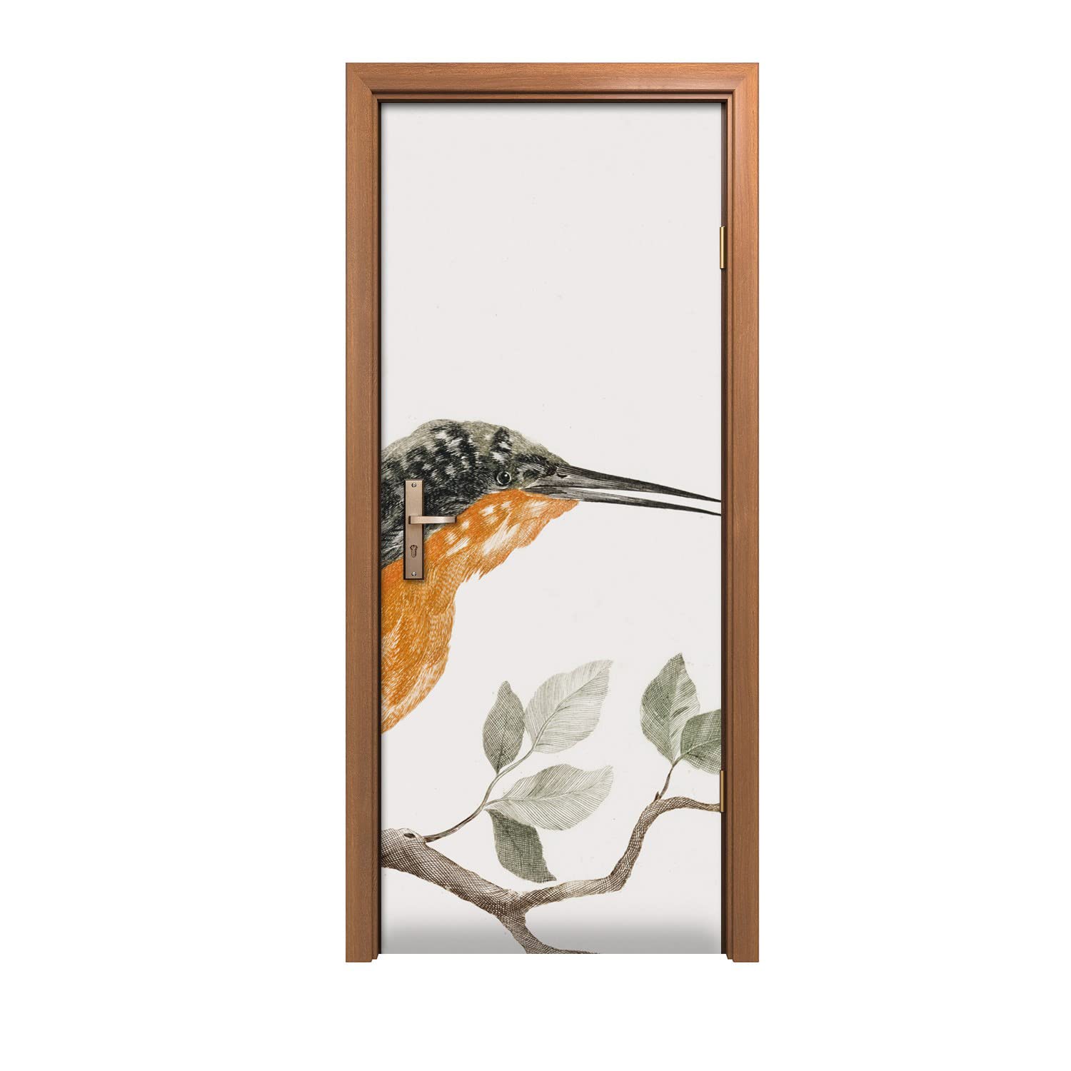 Autocollant de porte 90x200cm décoration murale oiseau et design intérieur
