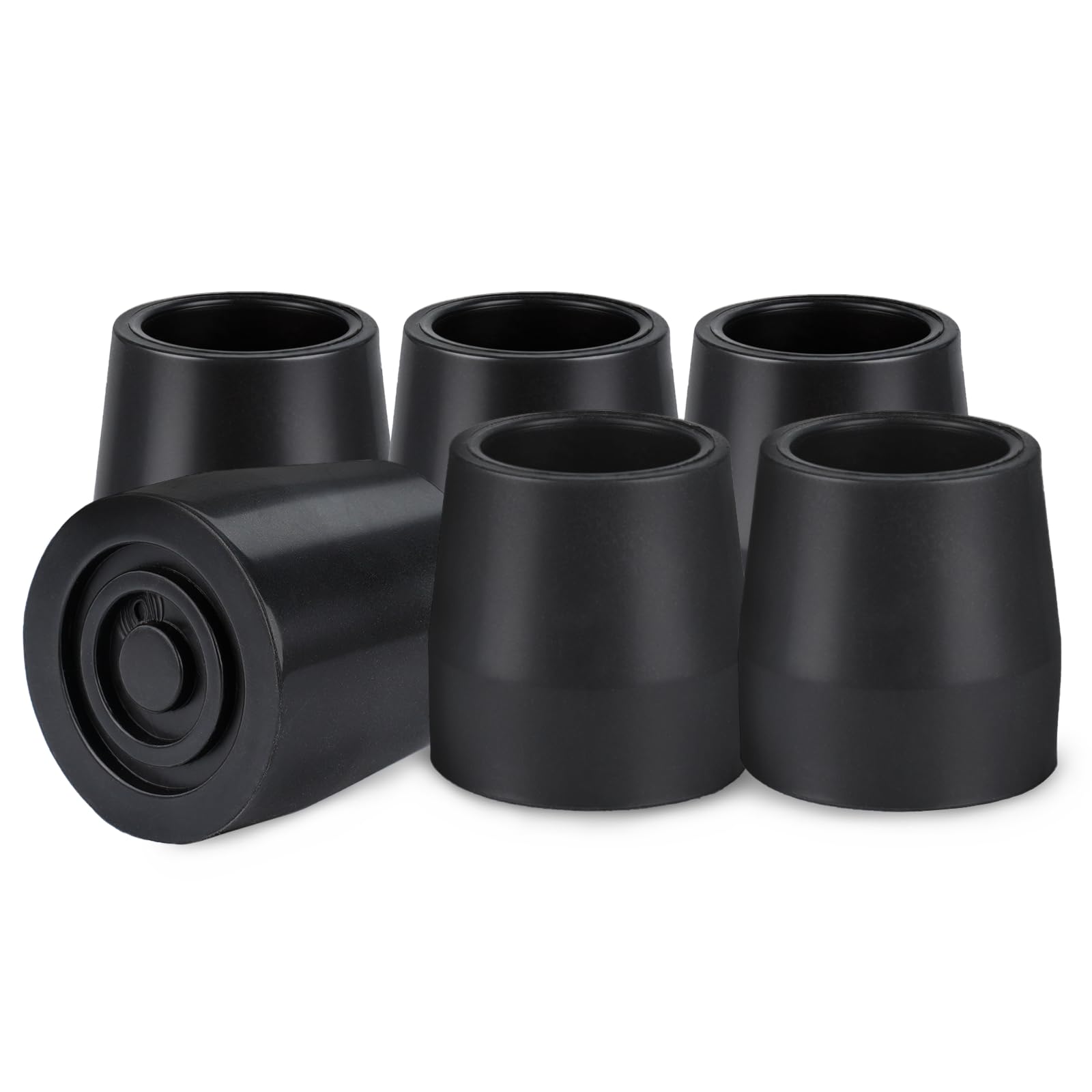 aiGear Anti Skid Rubber Tips Bore Diameter 1.1 inches (28 mm) 6 Pack for Tactical Walking Stick Bottom Non-Slip