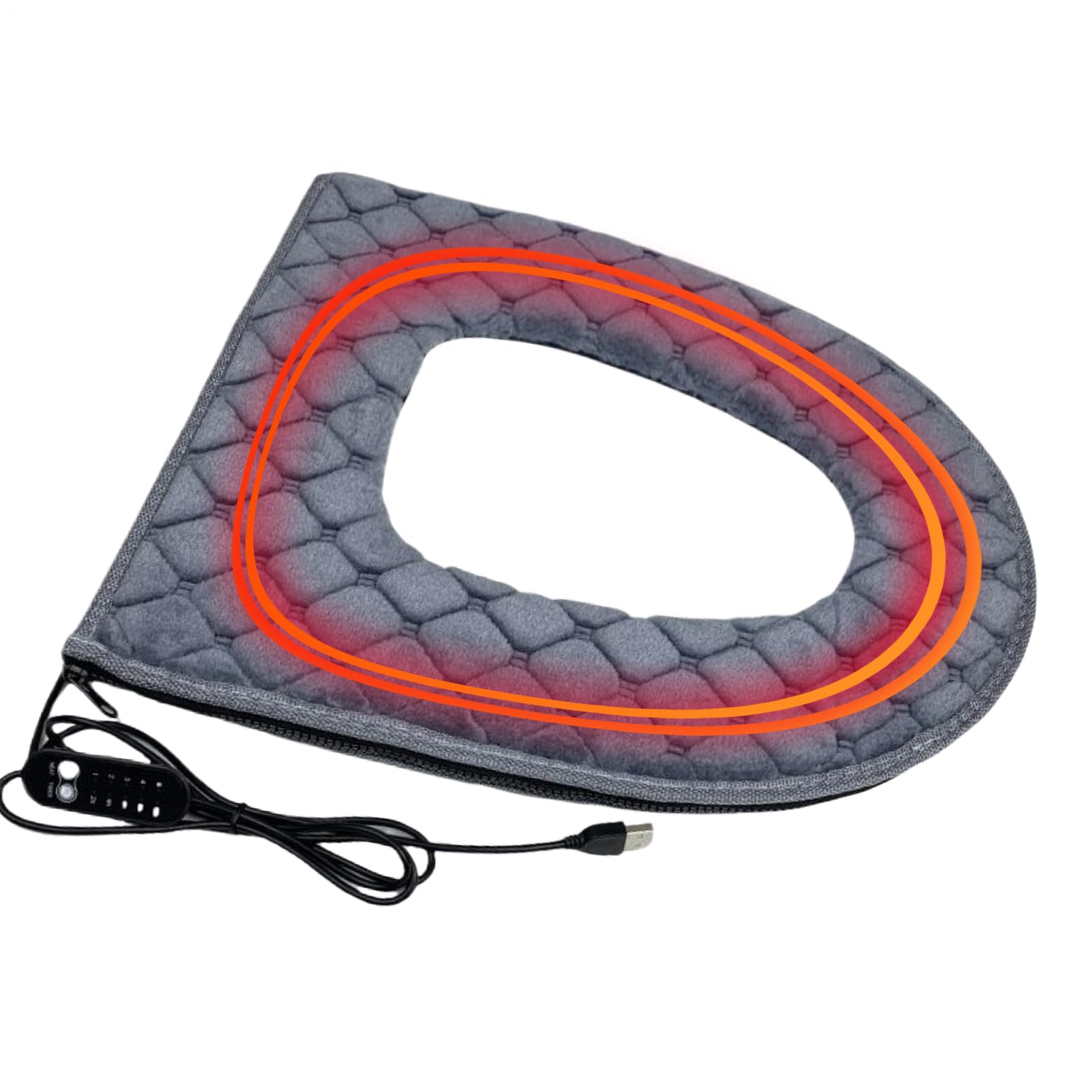 Calentador ajustable de 5 niveles para almohadilla de asiento de inodoro USB