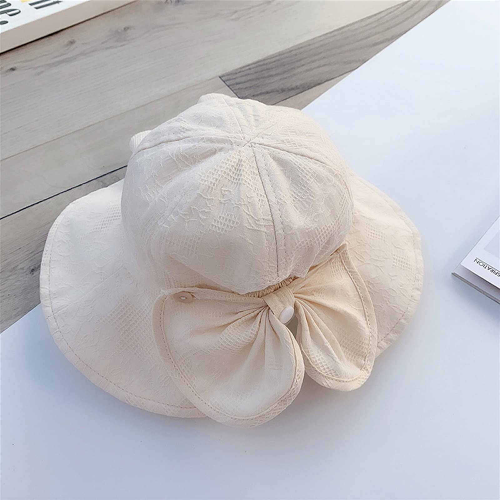 Kinder-Sommerhut, Baby-Eimerhut für Mädchen, Sommer-Baby-Mütze, breite Krempe, Reise-Baby-Sonnenhut für Kinder, Zubehör 1–3 Jahre (Grau 6 1/8)