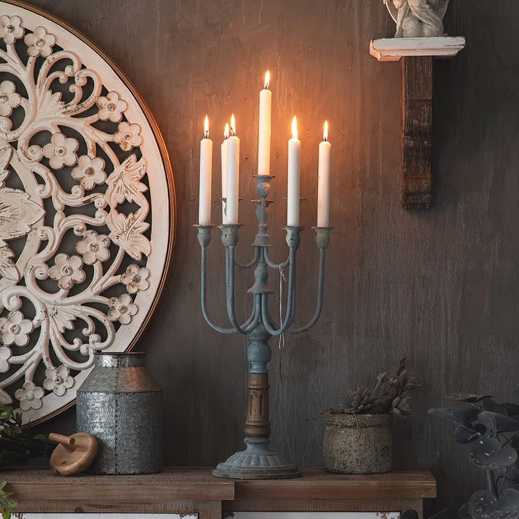 Candelabro, 10 brazos de metal decorativo para bodas, comedores, fiestas, decoración del hogar, estilo antiguo, 57 cm