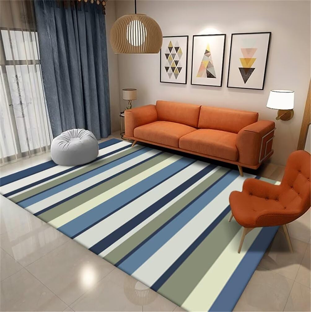 Tapis salon bleu 60x110cm pour créer un coin lecture cosy