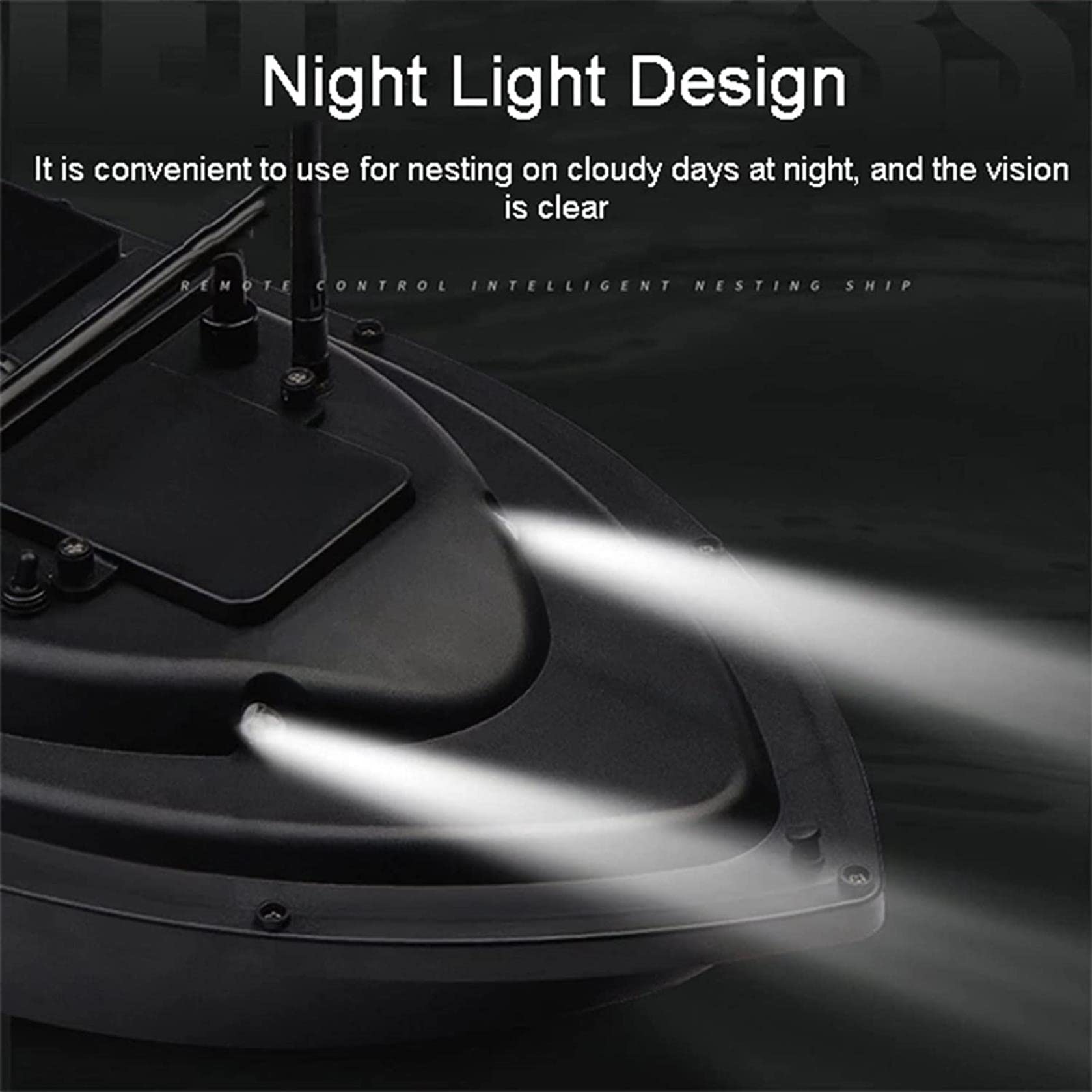 Nuevo Barco de Cebo de Pescado para Pesca de Carpa Barco de Cebo Inteligente de 500 m con batería de 5200 mAh y luz Nocturna LED Crucero automático Herramienta de Pesca Adicional