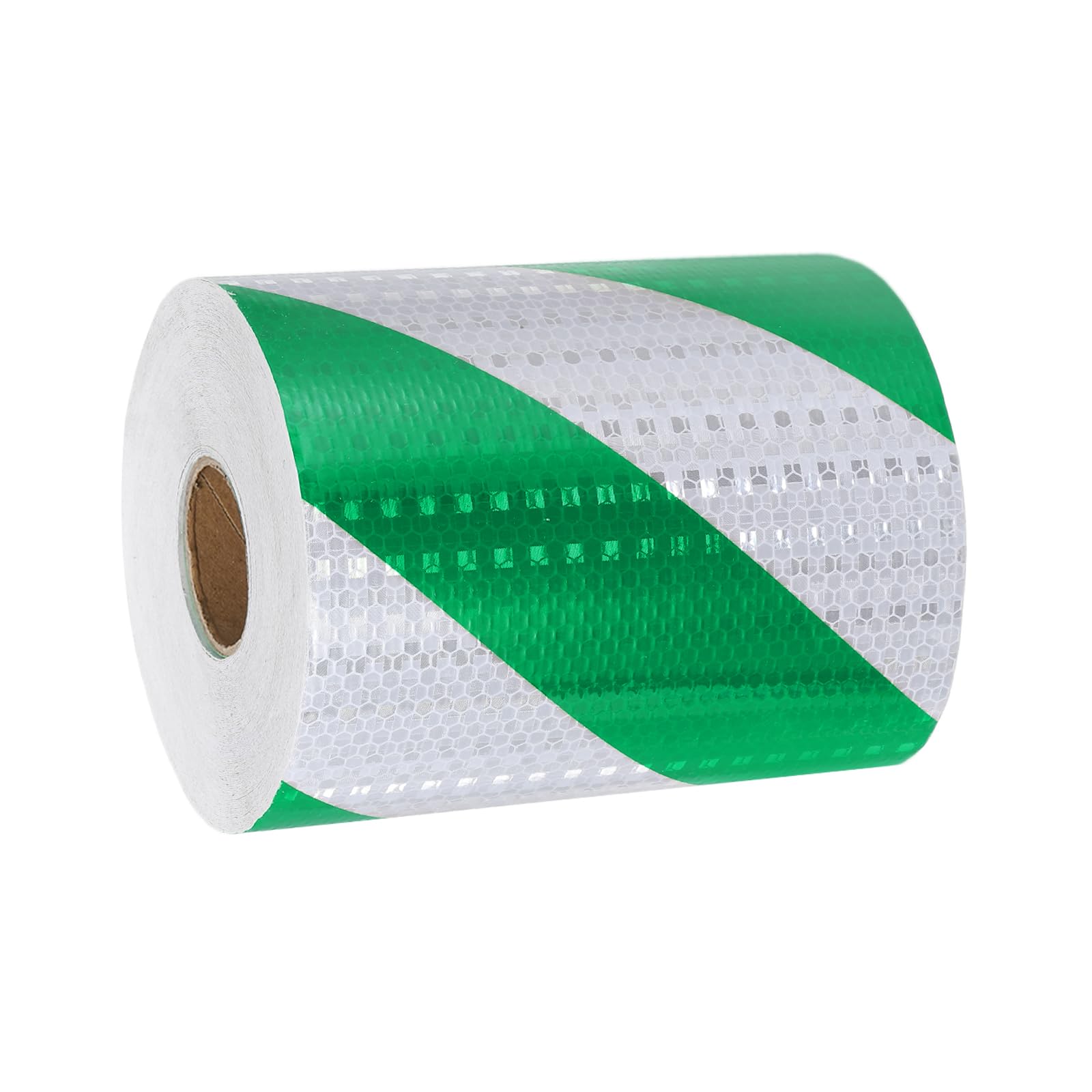 sourcing map Bande réfléchissante - 15,2 cm x 25 m - Autocollant d'avertissement de sécurité - Réflecteurs de nuit - Ruban adhésif en sergé pour voitures, camions et remorques - Vert et blanc