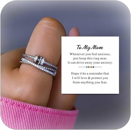 Miniatura 42 de choice of all Anillo giratorio para mujer con texto en inglés «To My Daughter/Wife/Sister/Mom», regalo para hija de mamá, madre e hija, anillo C3