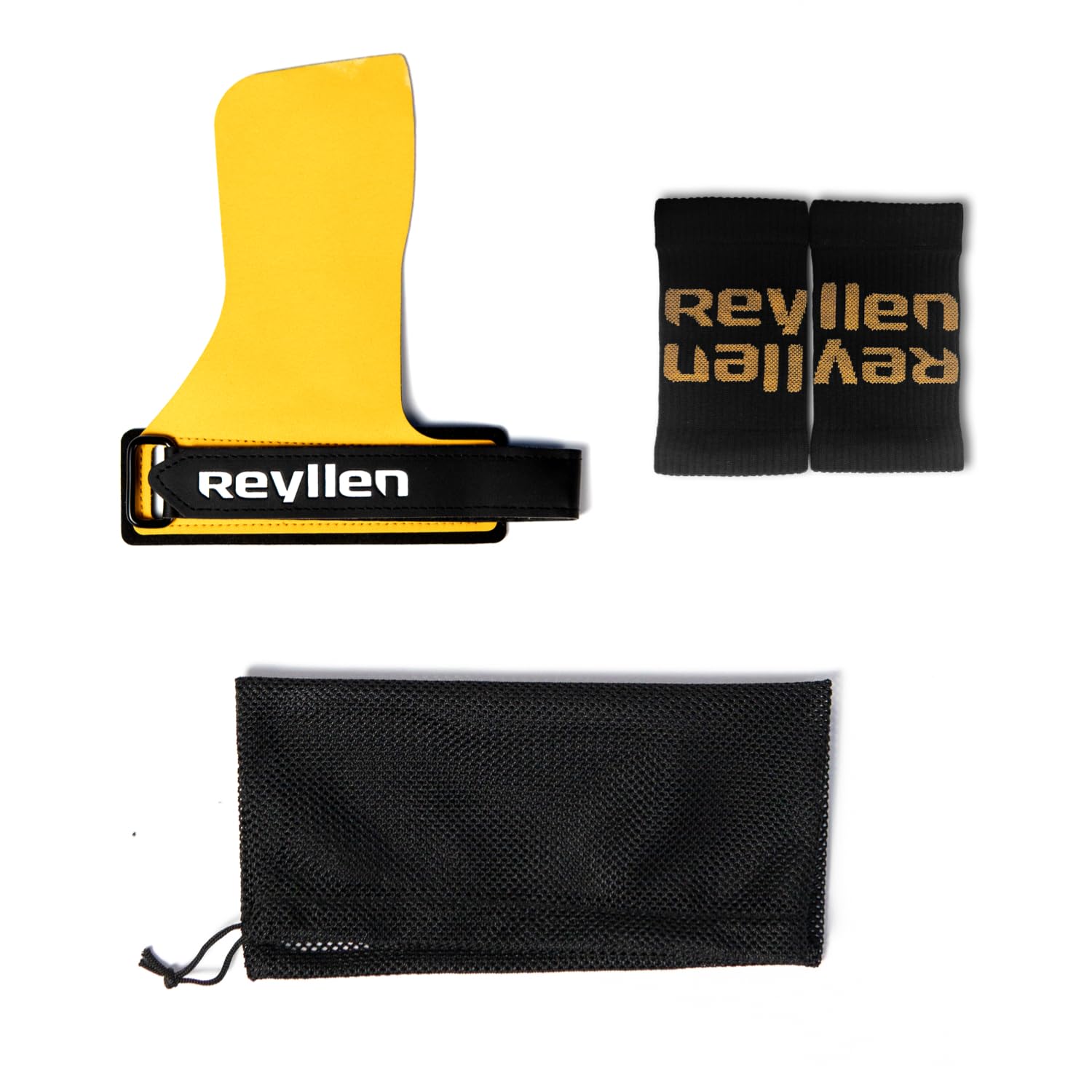 BumbleBee - Manopole da ginnastica per cross fit, fitness funzionale e allenamento in palestra, senza dita, per uomini e donne, da utilizzare con gesso, con coppia di braccialetti e borsa per
