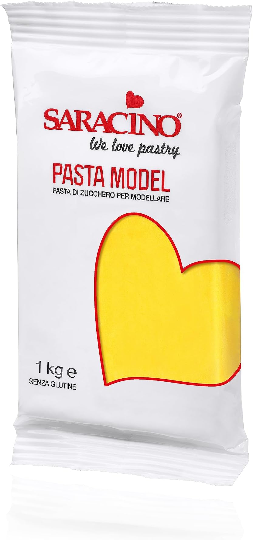 Saracino Sugar Paste Model Yellow Modelling Paste 1 kg Gluten Free Made in Italy
