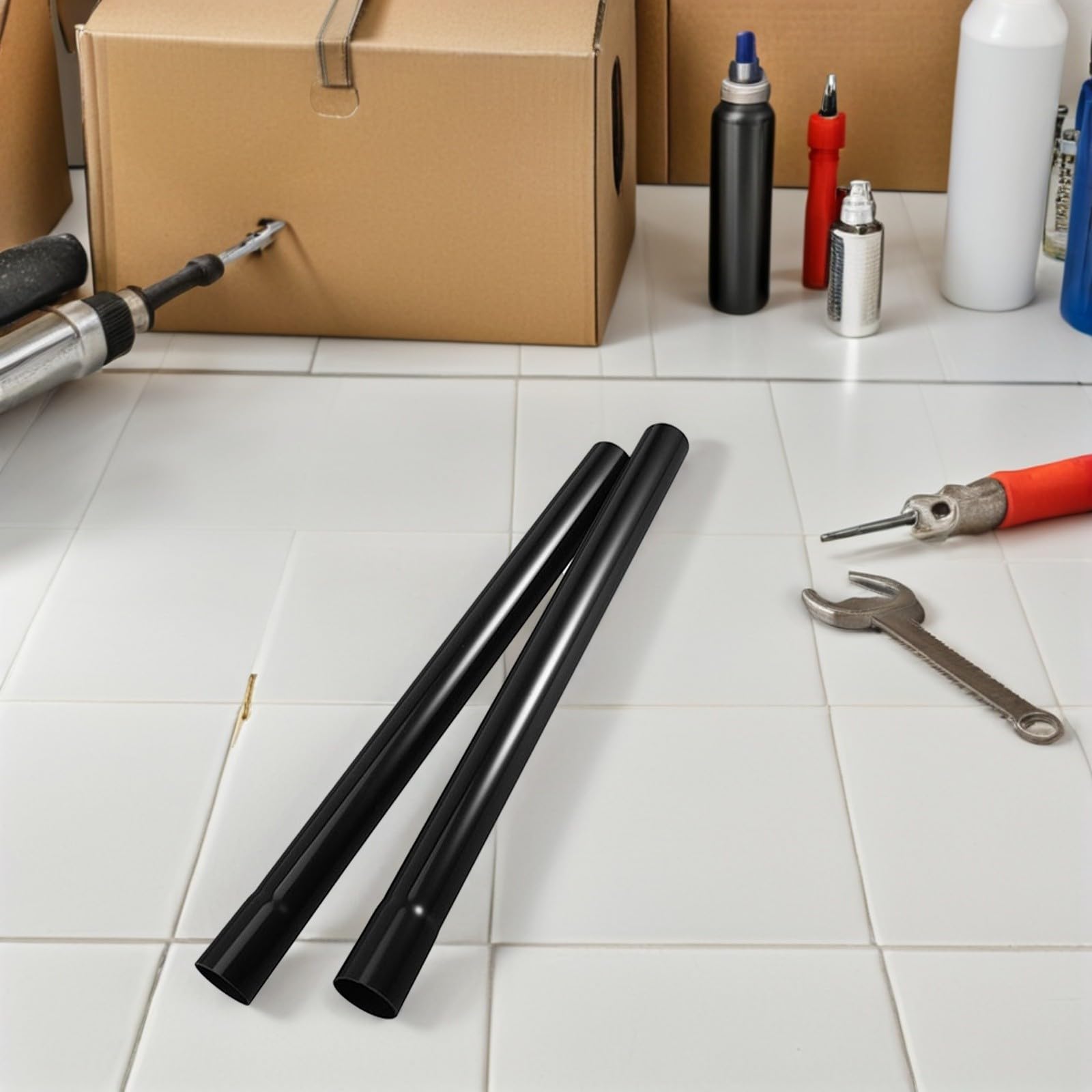 Tubo de repuesto para aspiradora, 31 mm, conexión al vacío, 4 piezas, tubo de extensión de plástico, 45 cm de longitud, para aspiradora en seco y húmedo con mango largo