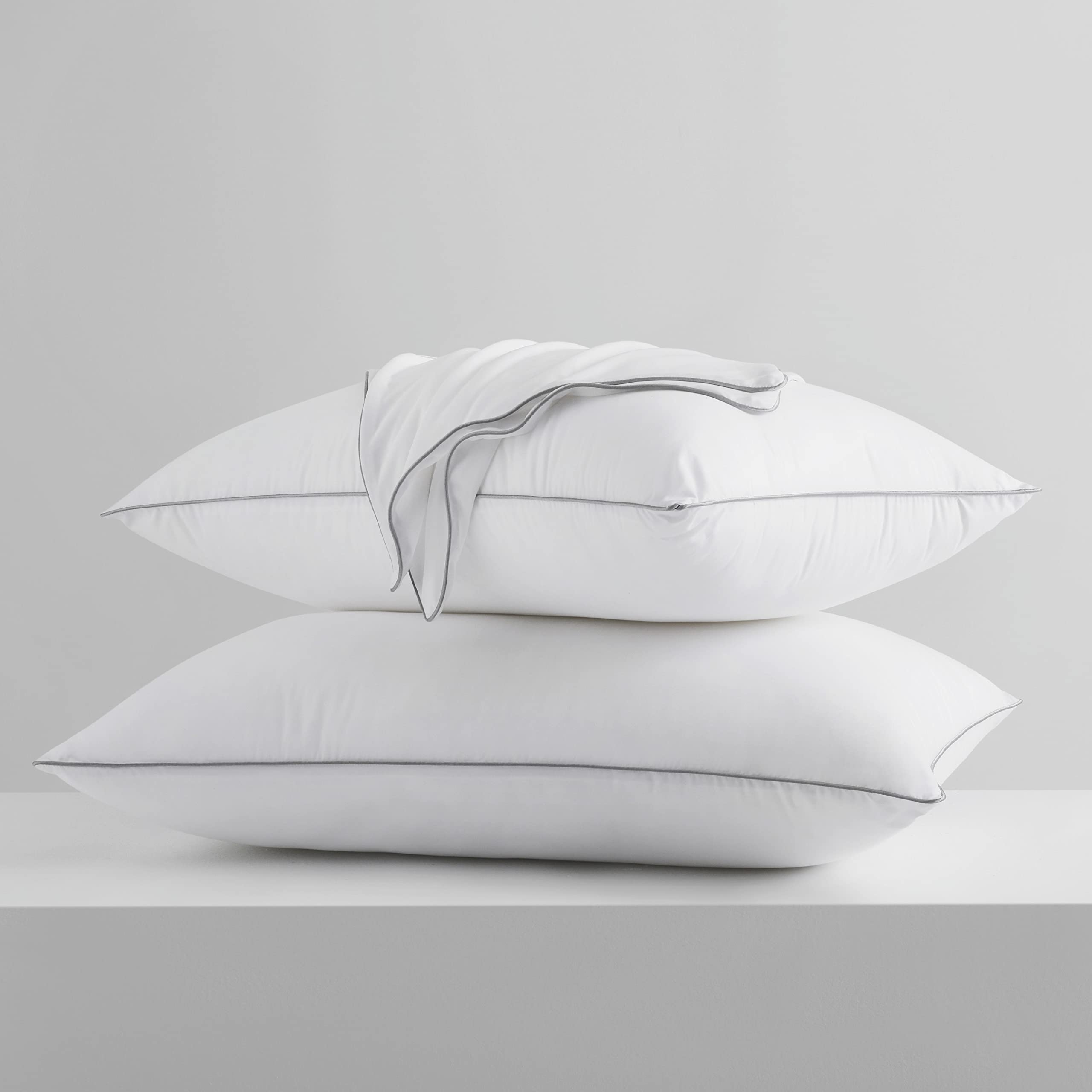 Bed Pillows for Sleeping 2 Pack, King Size Cooling Pillows Set of 2, Top-end Ultra Cooling Microfiber Cover for All Sleepers, White