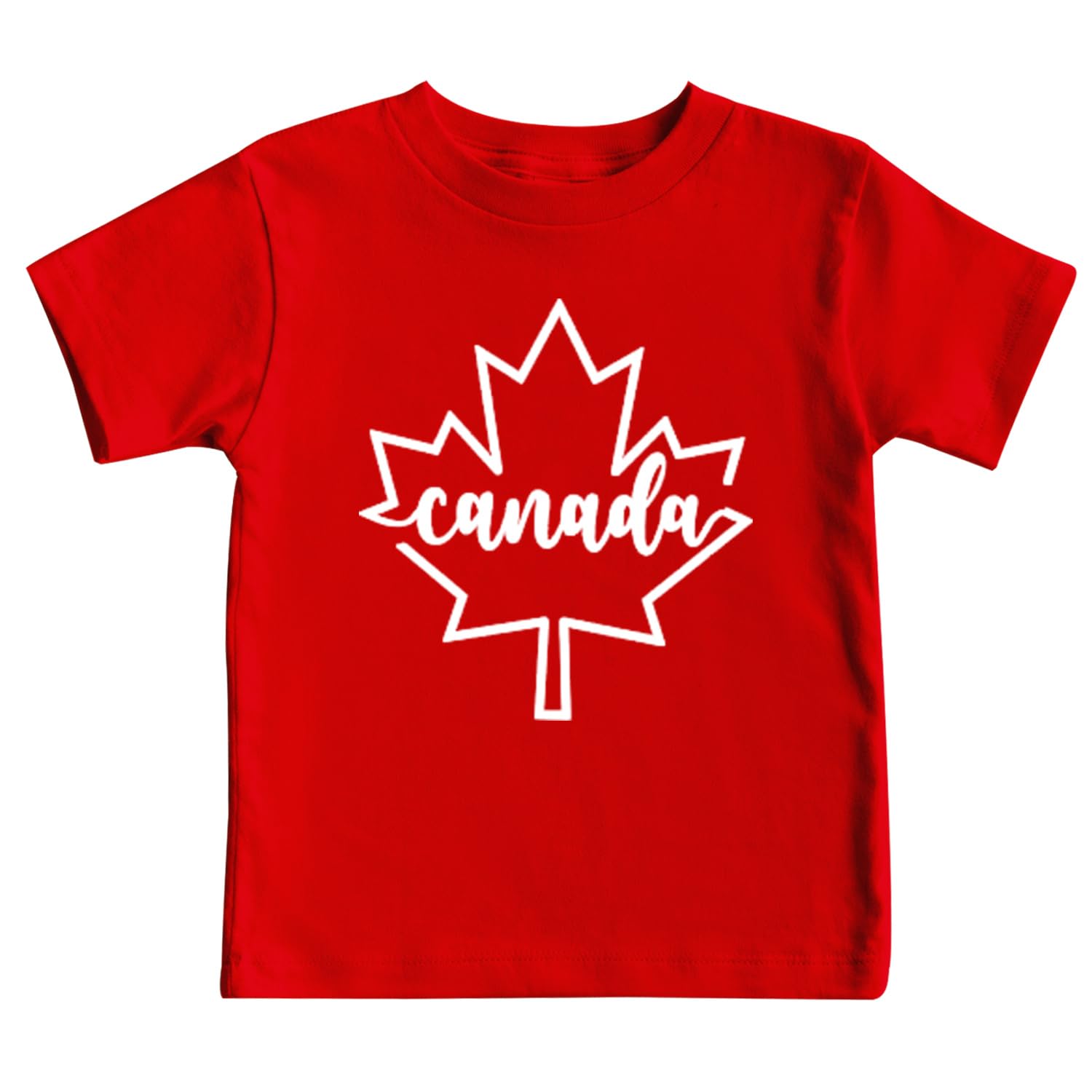 LINZEOO Kids Canada Shirts Canada Day Flag Short Sleeve Maple Leaf Tee Top