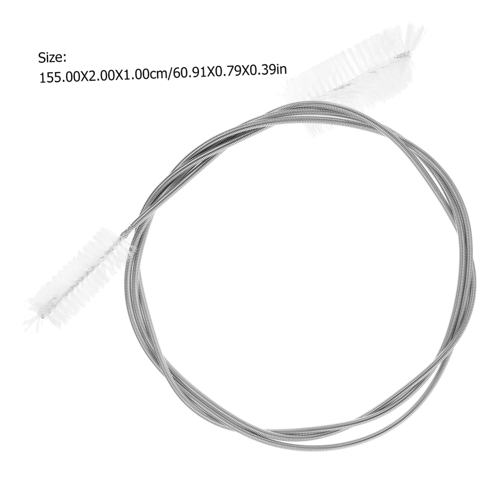 GRIRIW Stainless Steel Aquarium Tube Cleaning Brush 155cm Double Head Brush Flexible Drain Brush for Shower Sink