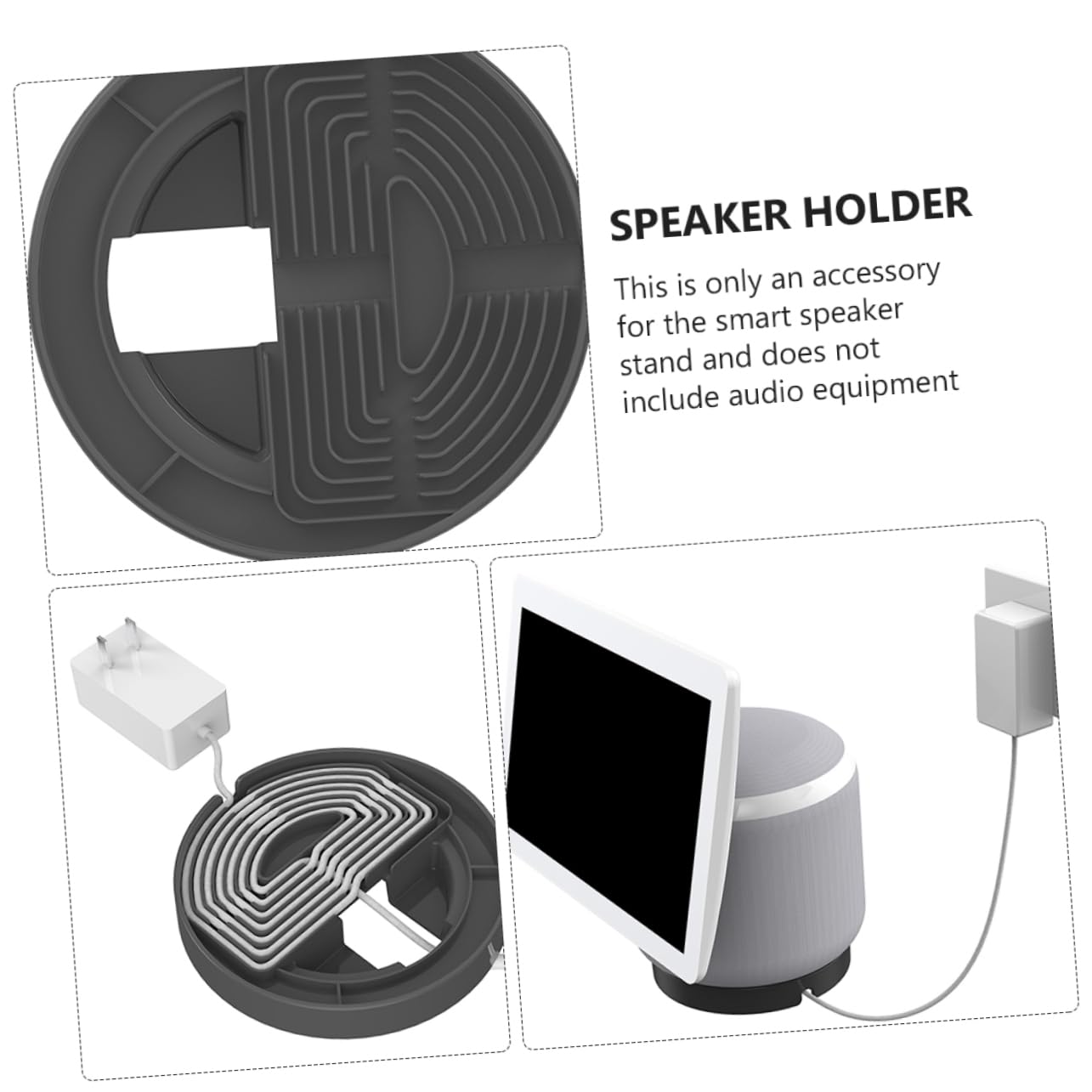 Angoily 2pcs Cord Organizer for Desk 10 Speaker Holder Desktop Speaker Mount Swivel Brackets Iron Desktop Holder