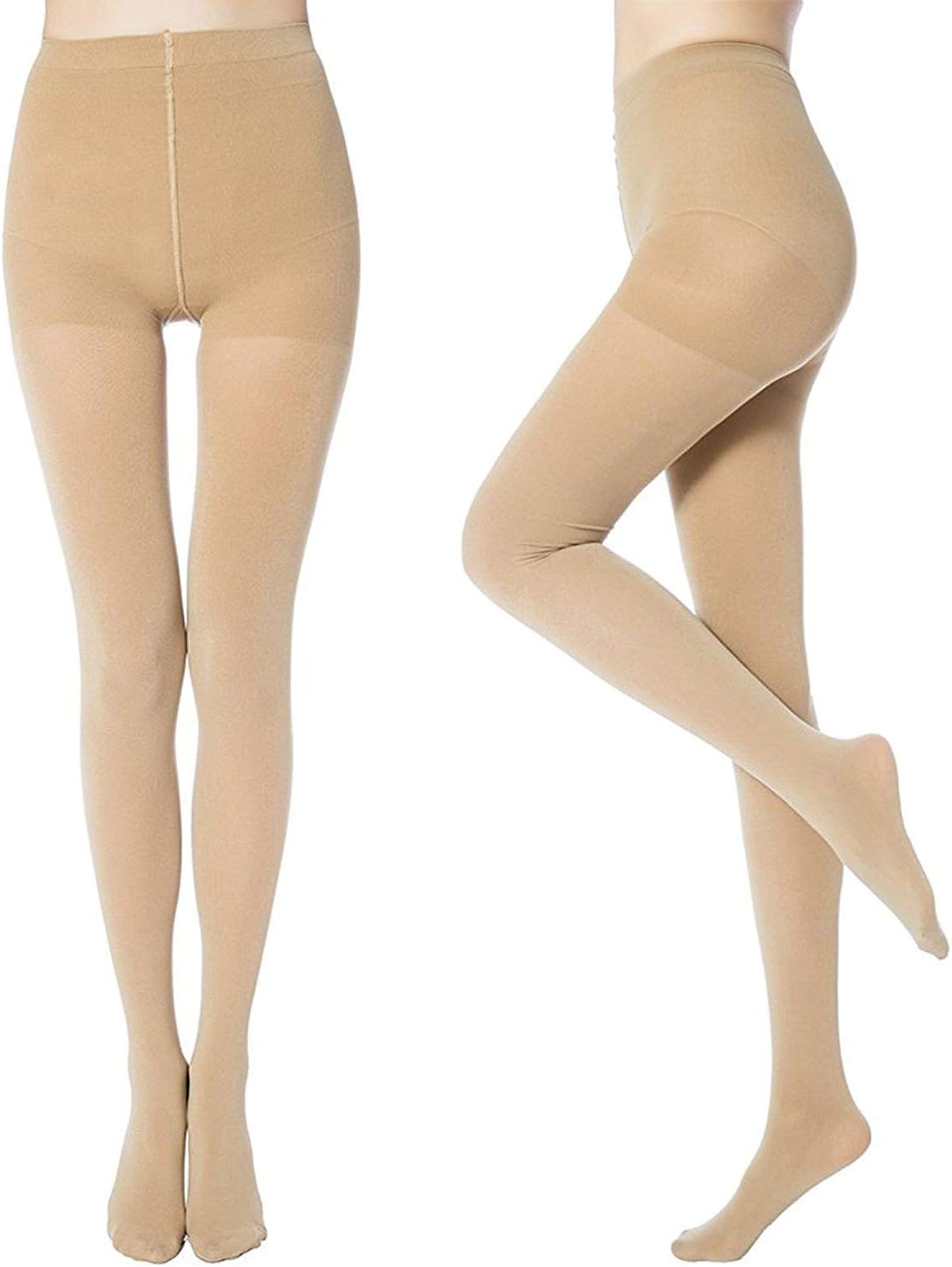 INFISPACE® Girl's Full Length High Waisted Nylon Pantyhose (Beige, 1)