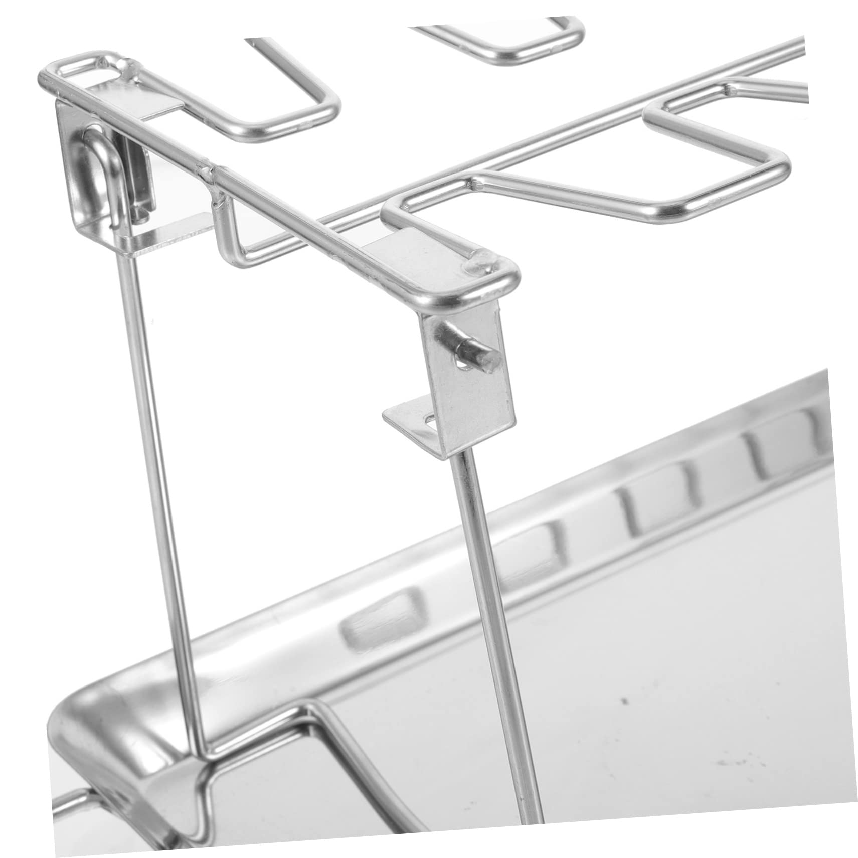 Set Forche per Pollo da Arrosto in Acciaio Inox 2 Pezzi | Argento, Pratica da Usare, per Grigliate All'aperto e Feste in Giardino