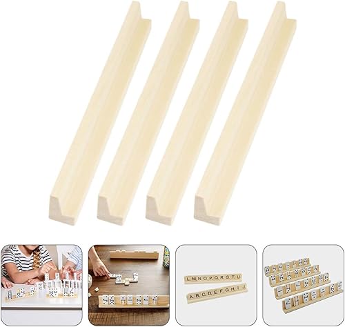 Miniatura 7 de HAKIDZEL 4 piezas Minotauro Base Dominó Accesorios Mexicano Tren Domino Rack Domino Azulejos Titulares Bandejas Juego de Naipes Soporte Mexicano